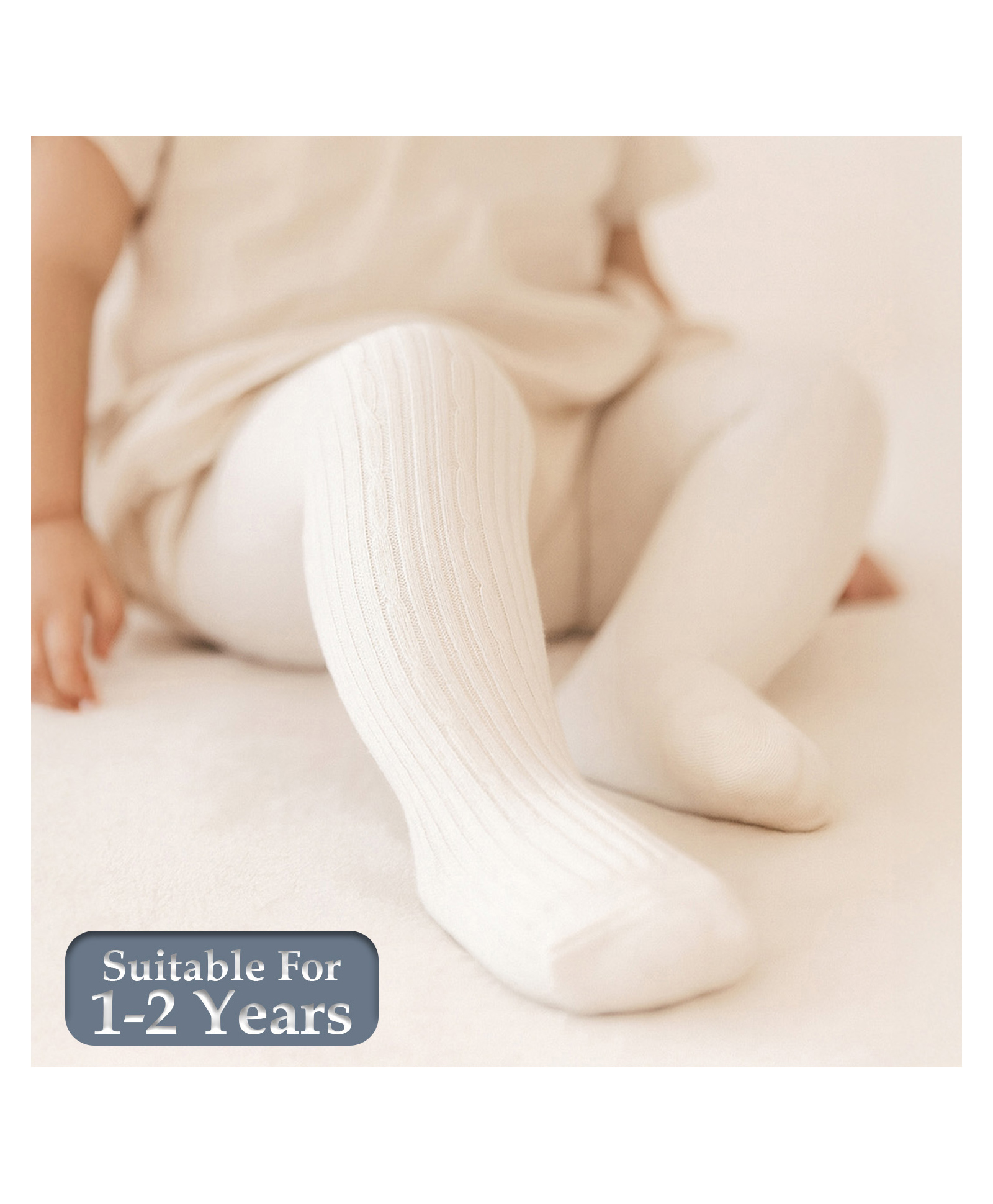 SYGA Cotton Solid Knit Tight Leggings - White-image-33