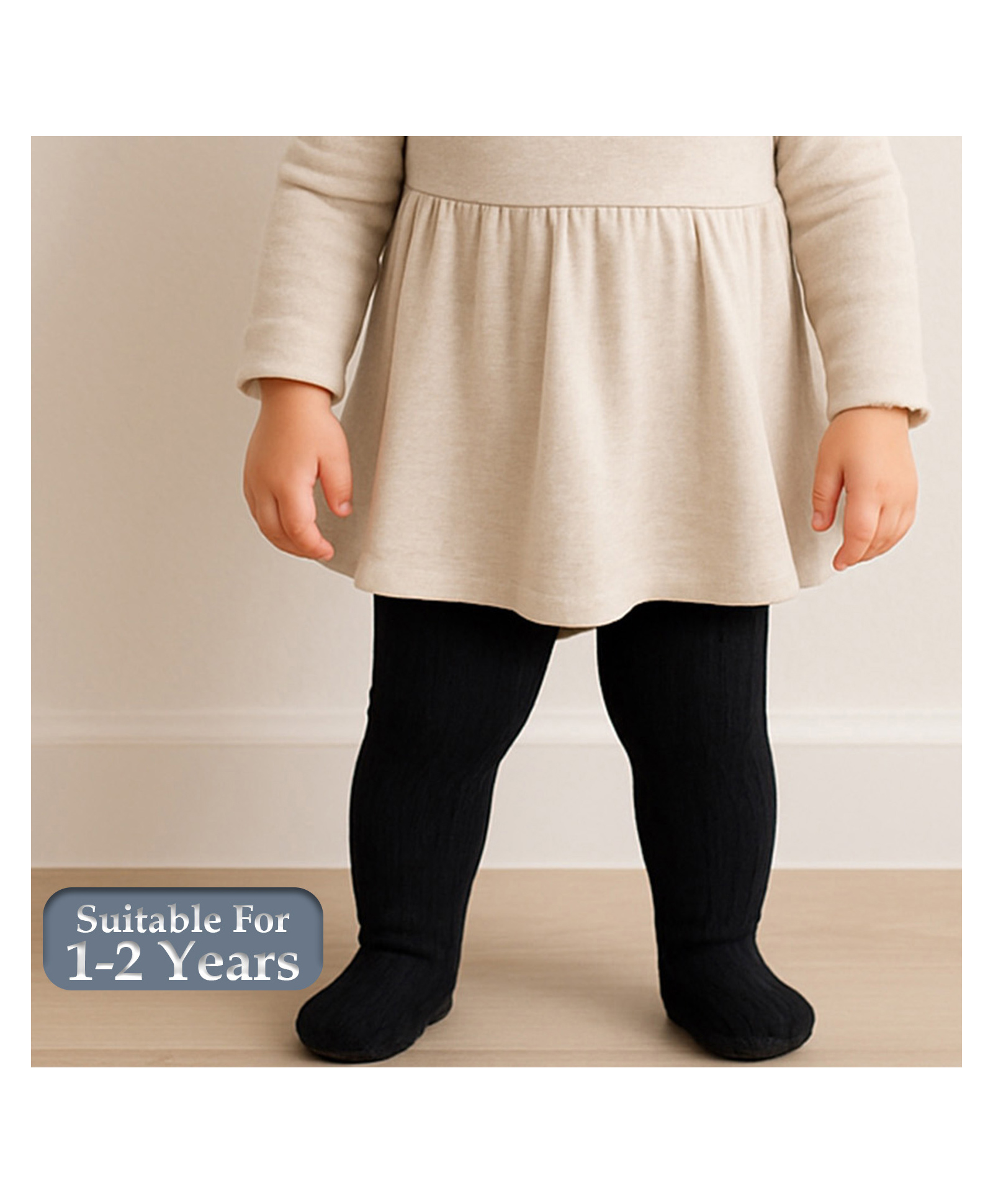 SYGA Cotton Solid Knit Tight Leggings - Black-image-27