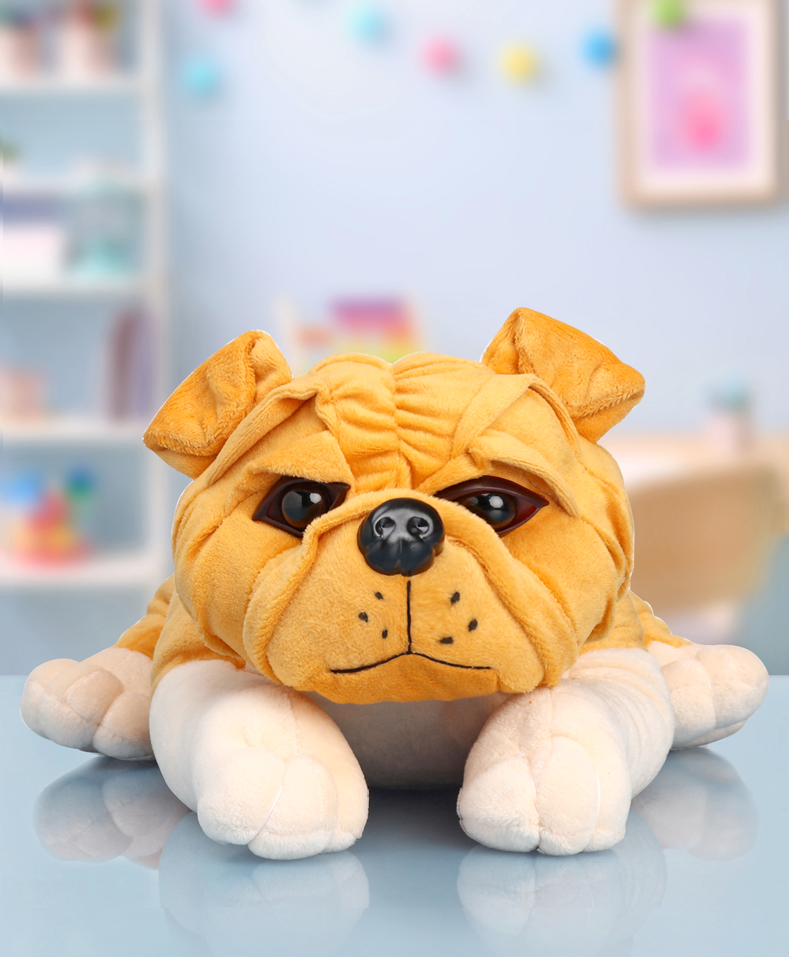 Babyhug Bull Dog Soft Toy Beige - Height 39 cm-image-35