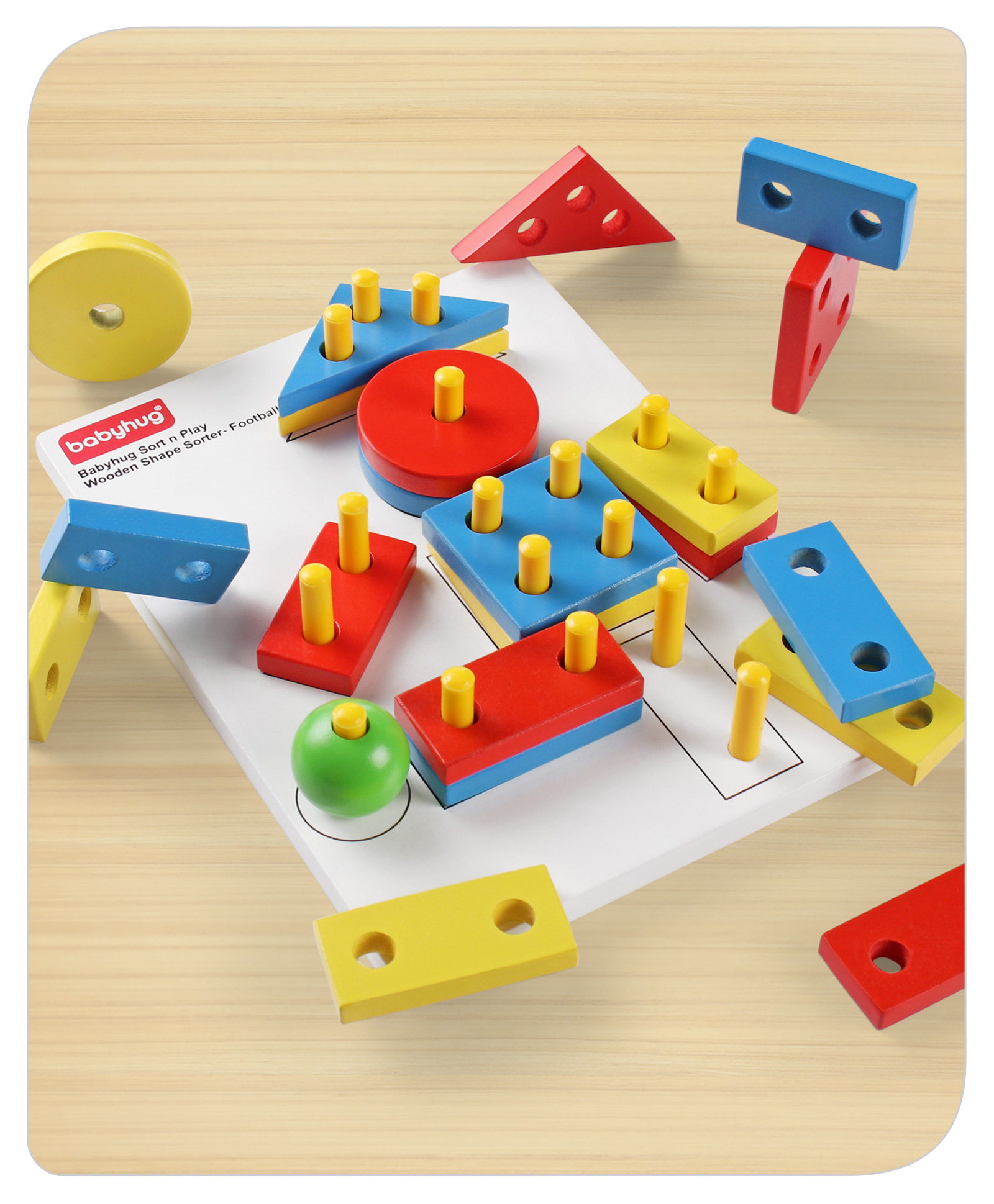 Babyhug Sort n Play Wooden Shape Sorter 22 Pieces - Multicolour-image-4