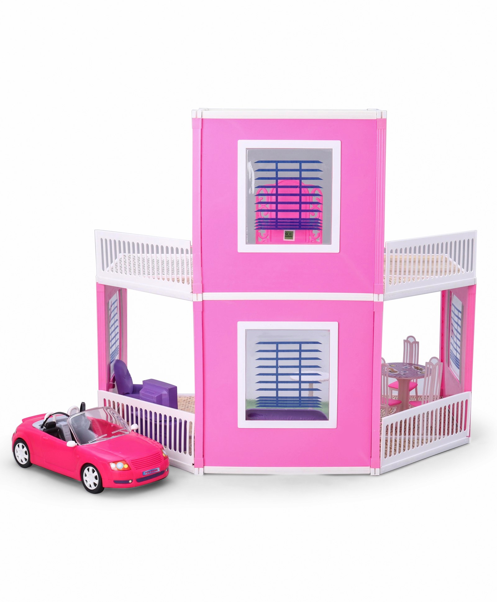 Toyzone Dream Villa Doll House with Furniture - Pink-picture-14