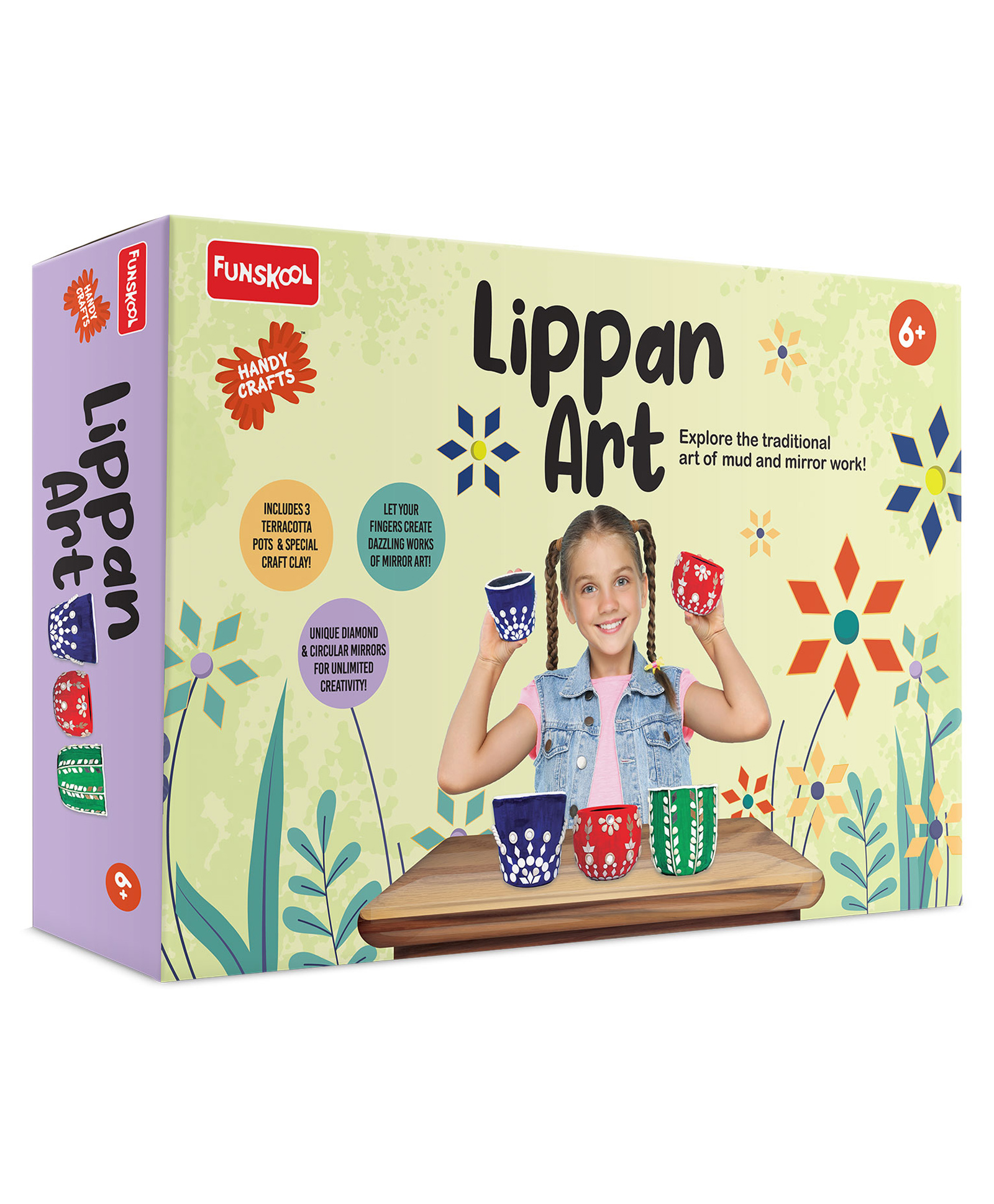 Funskool Mirror and Lippan Art- Multicolor