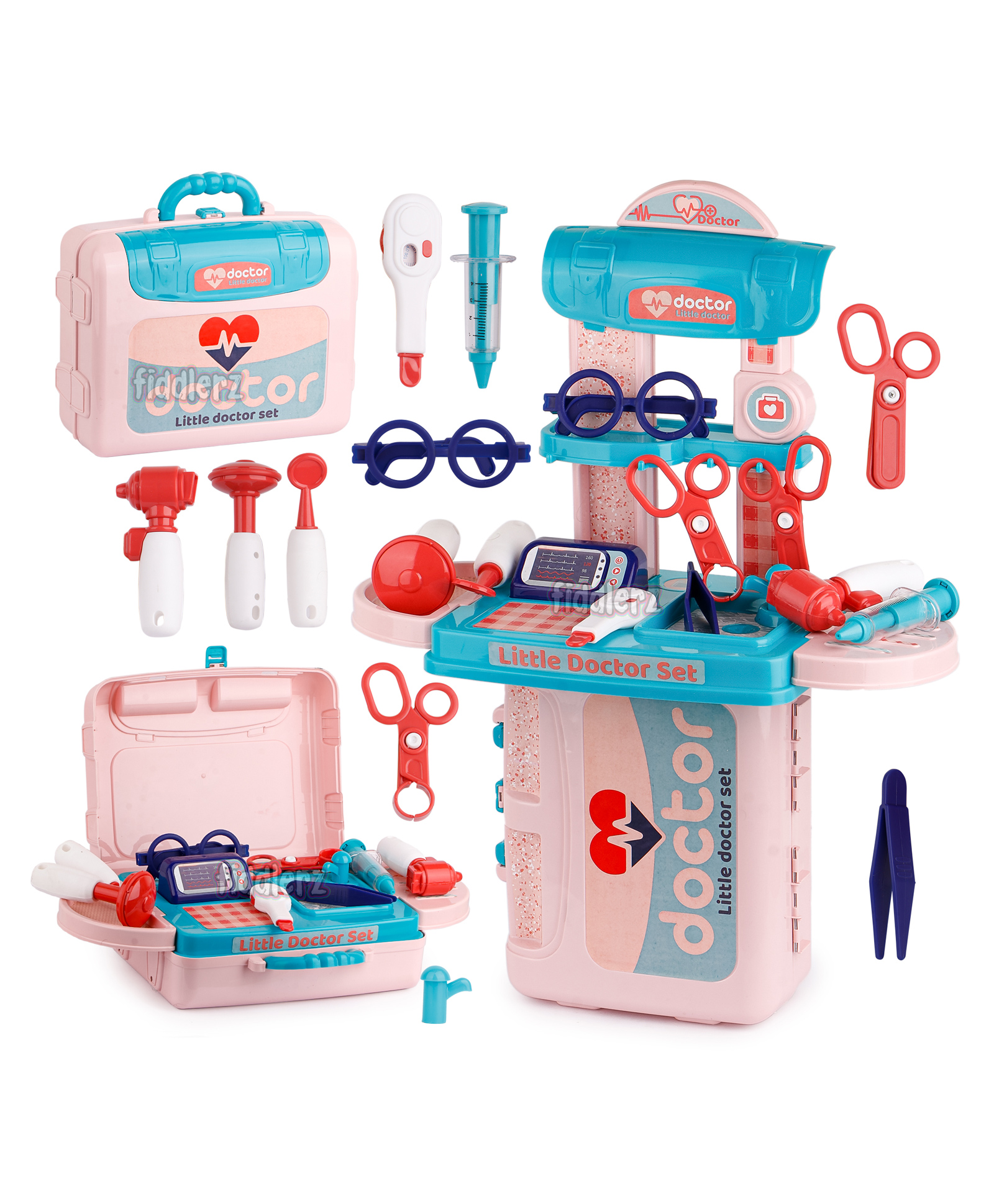 Fiddlerz Doctor Play Set For Kids 3 in 1 Carry Along Pretend Role Play Toy - Multicolour-picture-31