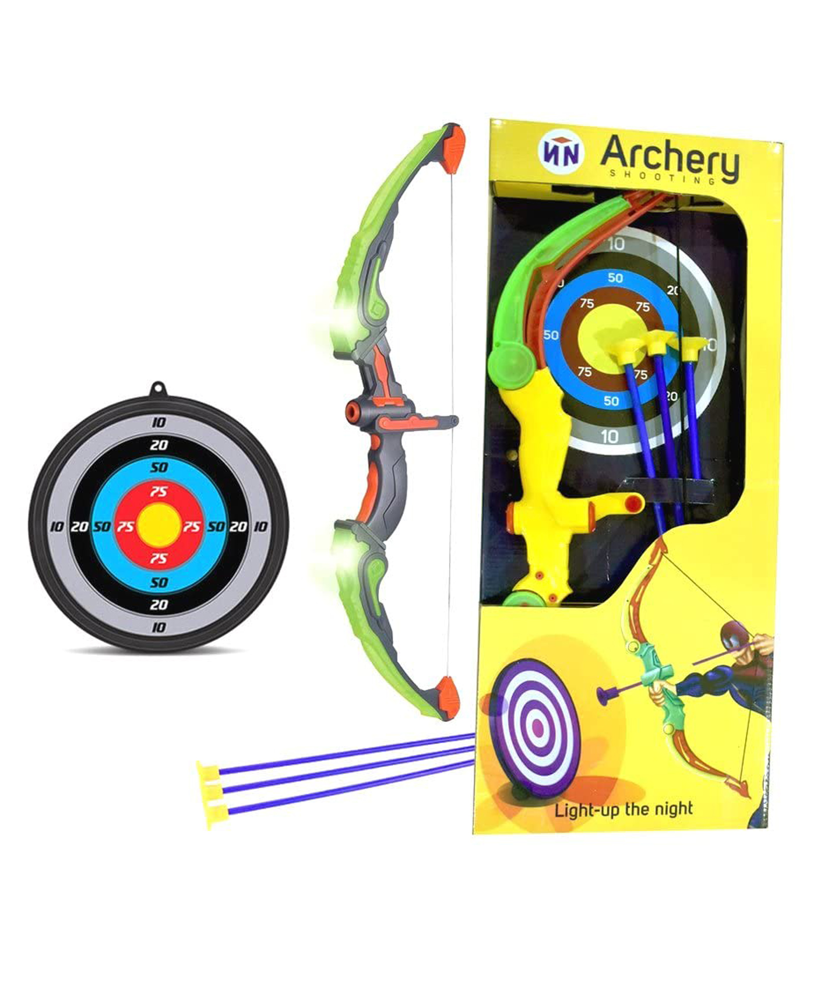 FunBlast Archery Bow and Arrow Toy Set with Light-Up Feature - Multicolor-image-8