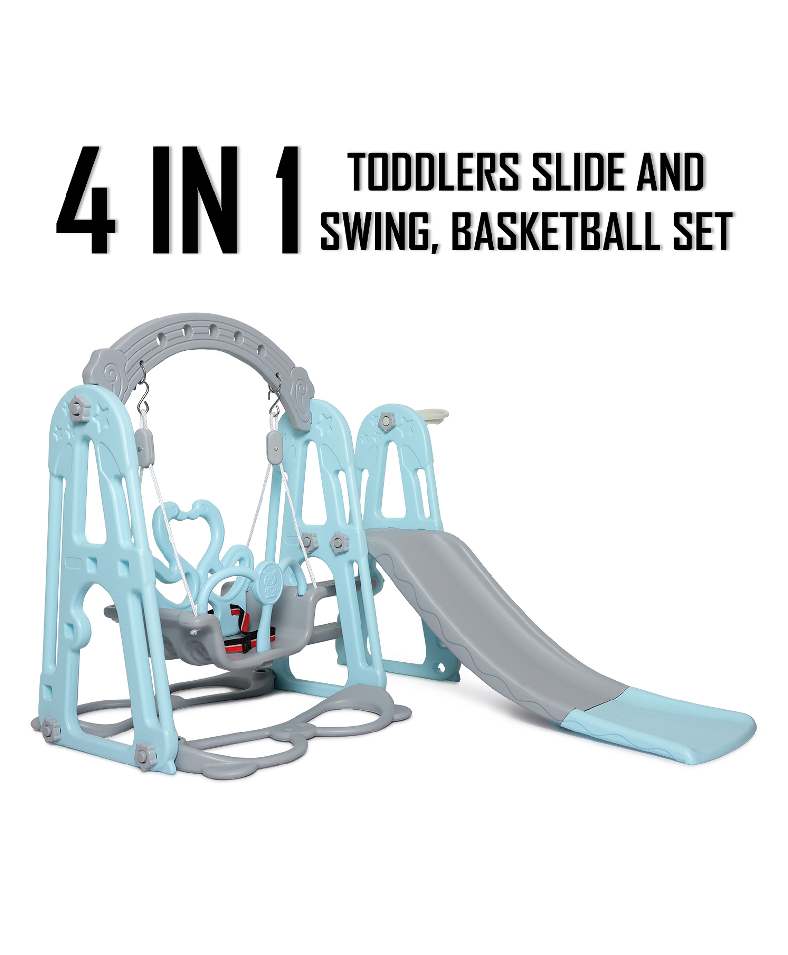 Ehomekart Super Garden Slide Swing Combo - Blue Grey-image-33