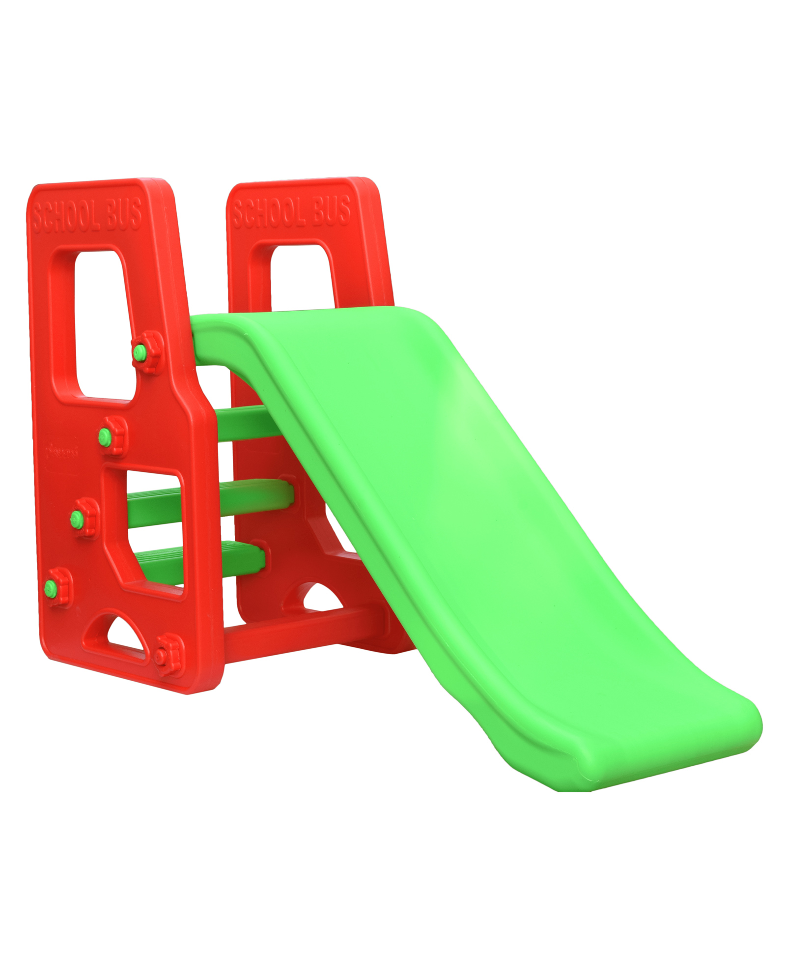 Ehomekart School Bus Garden Slide for Kids - Red Green-image-12