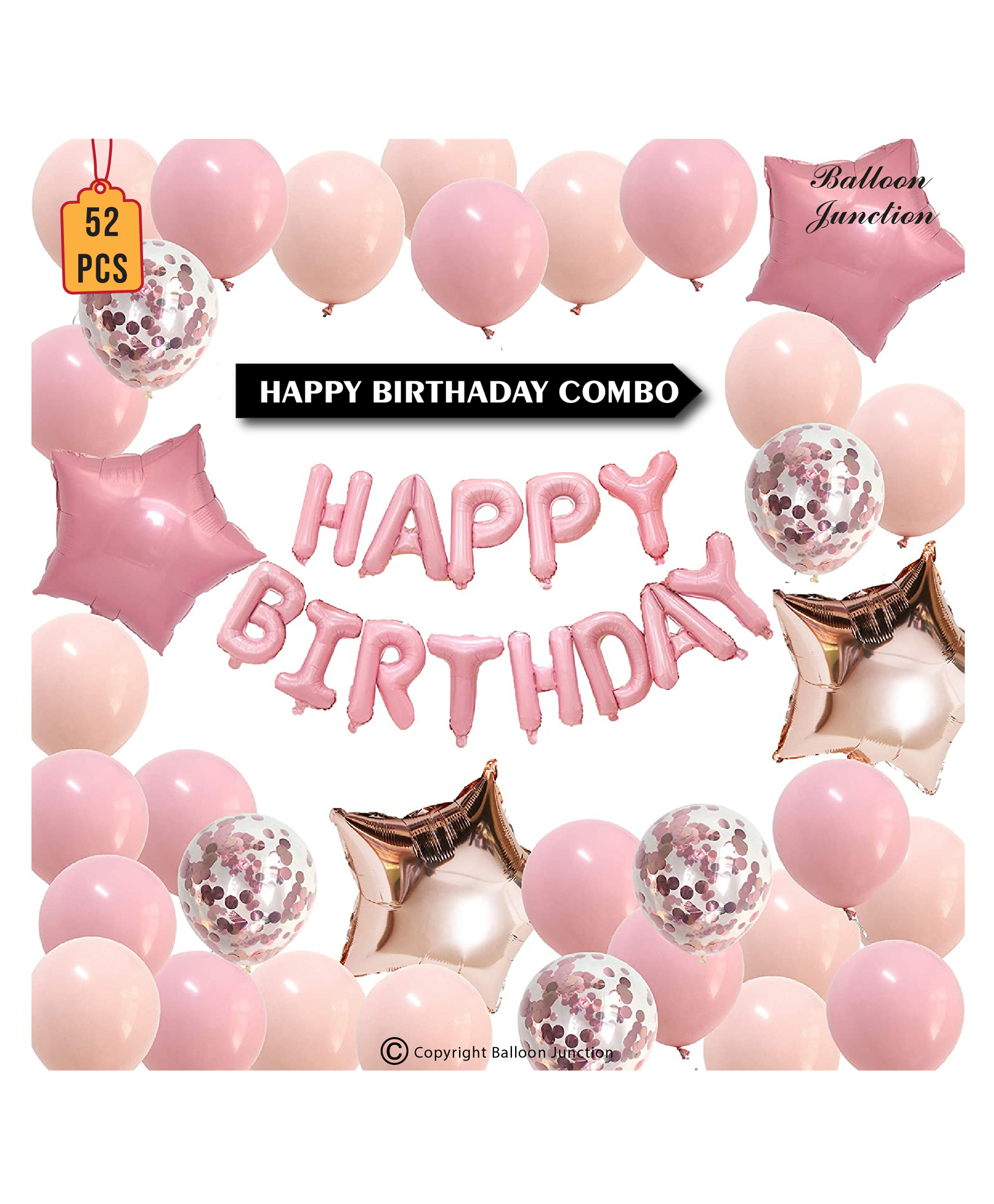 Balloon Junction Theme Birthday Party Decoration  Pastel Pink  - Pack of 52-image-10