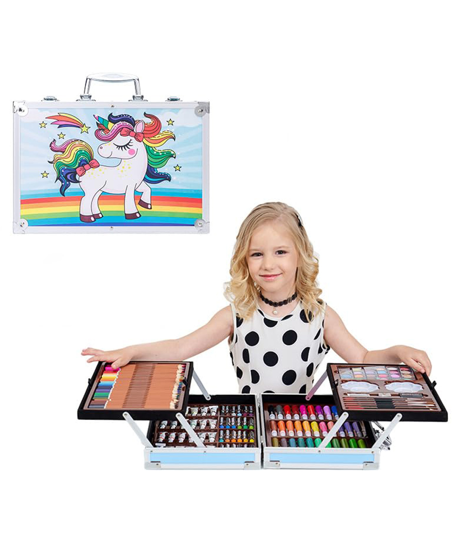 Syga Pro Artists Drawing Sketching and Colouring Set 145 Pieces - Blue-image-41