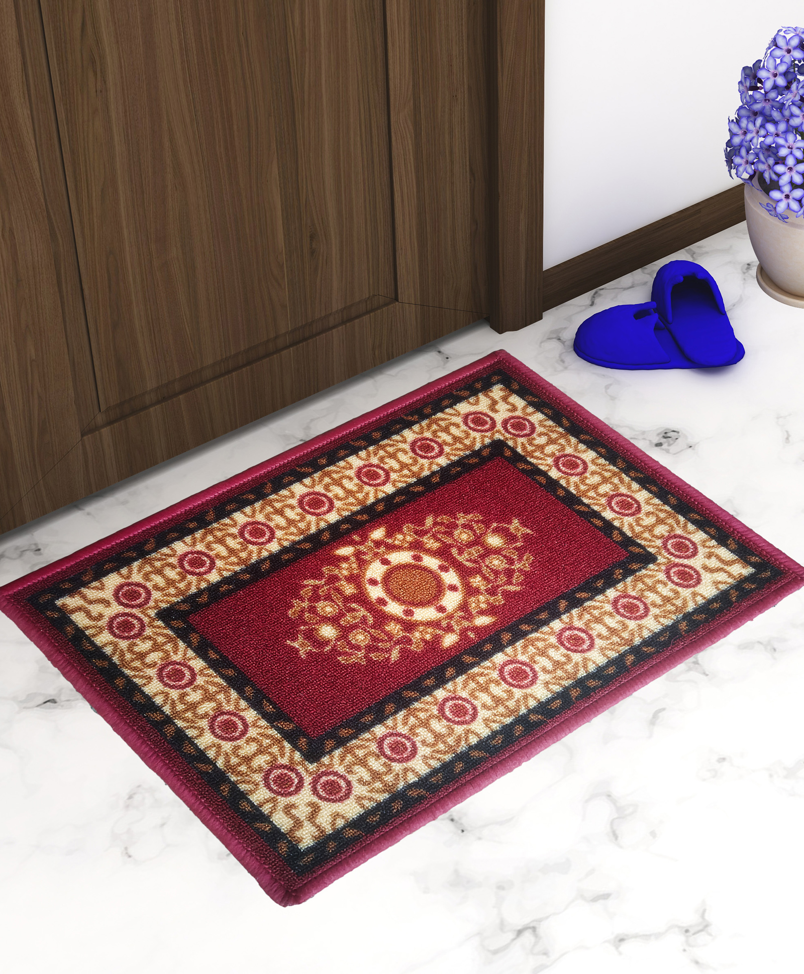 Athom Living Premium Anti Skid Doormat Pack of 2 - Maroon-image-14