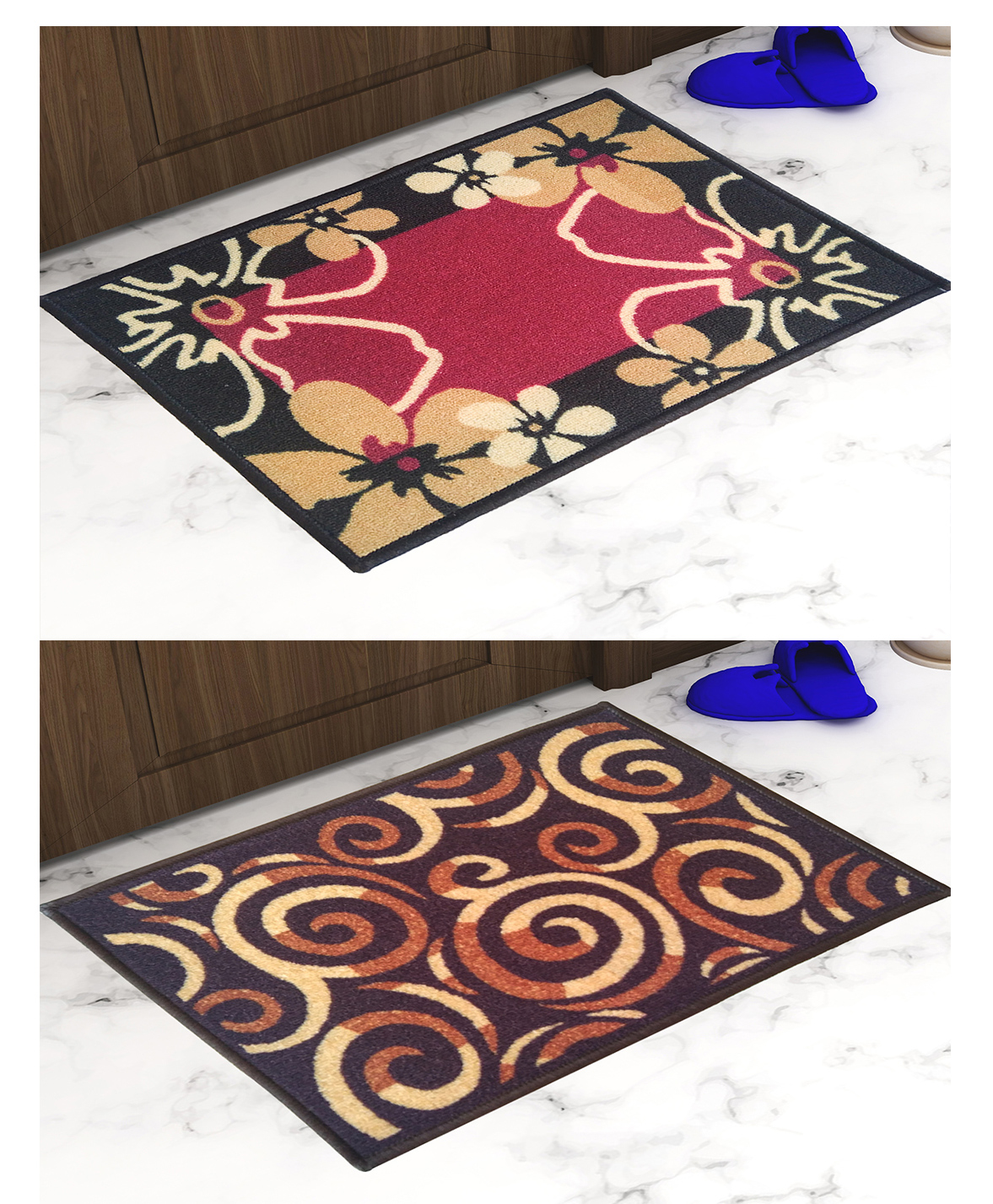 Athom Living  Premium Anti Skid Doormat Pack of 2- Multicolor-image-17