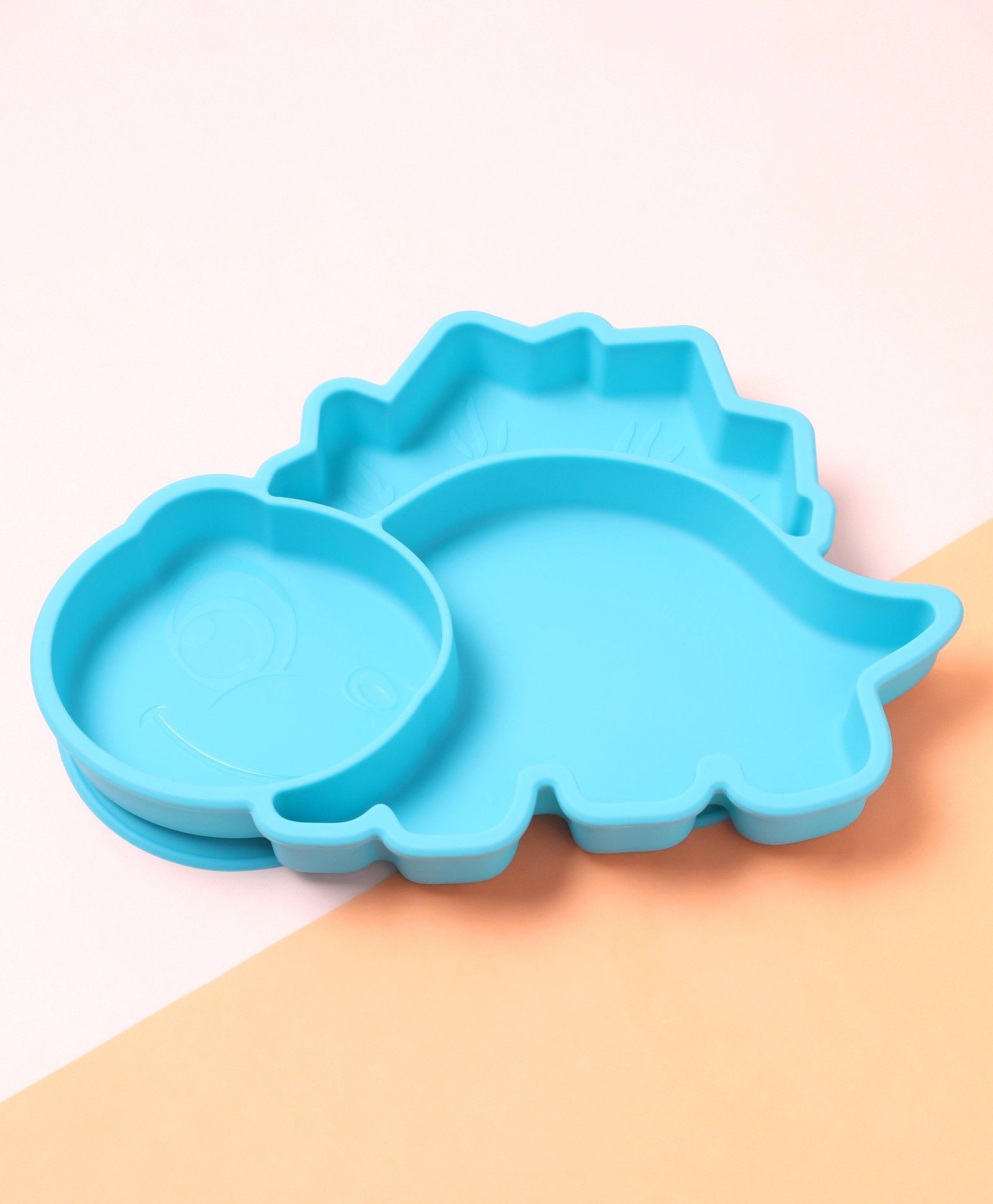 fab n funky Silicone Three Compartmented Dinosaur Plate - Blue-picture-13
