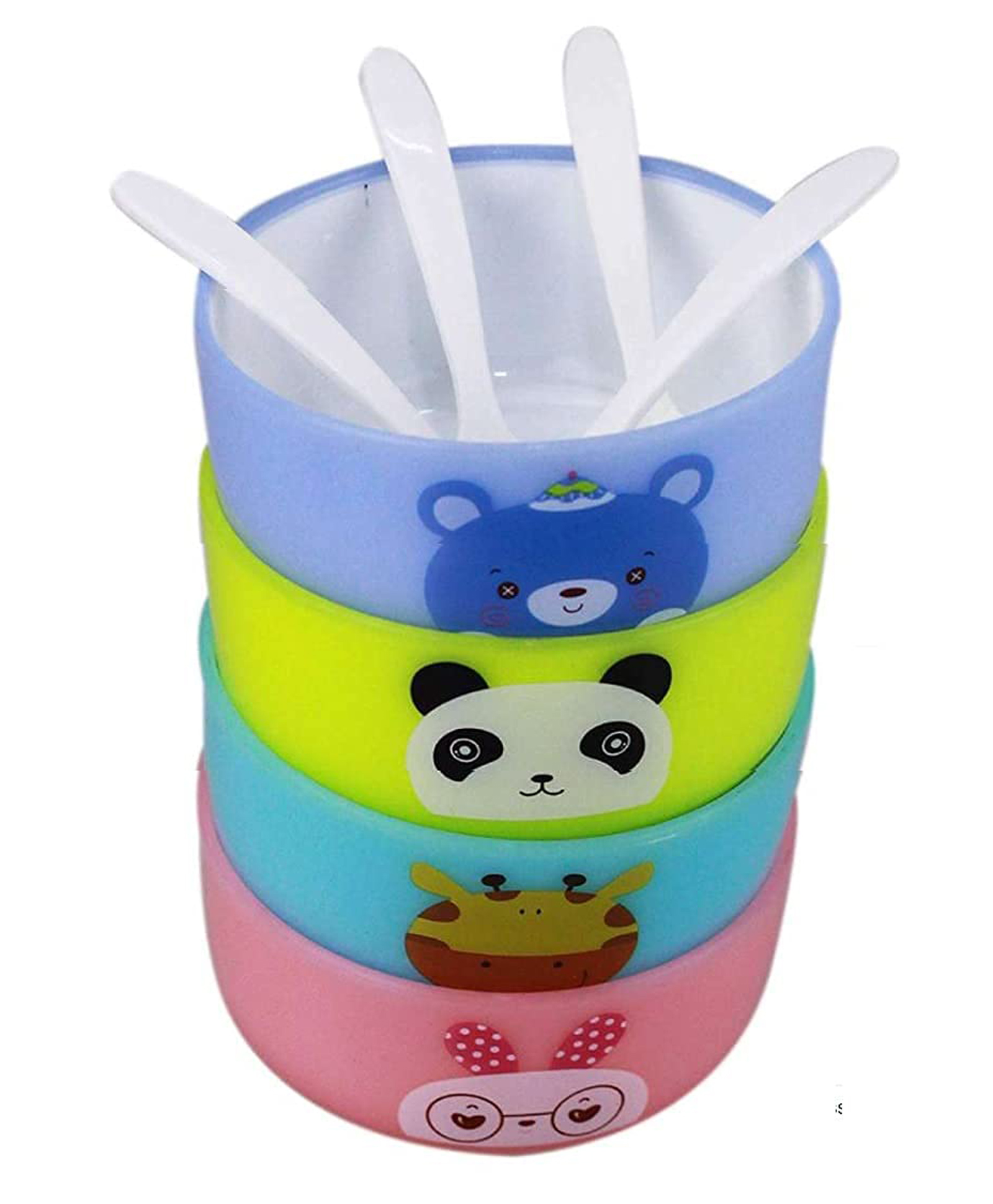 FunBlast Cartoon Print Feeding Bowl Set of 4 - Multicolor-image-49