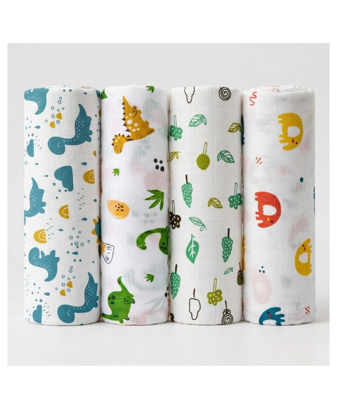 LazyToddler Organic Cotton Muslin Baby Swaddle Blanket Panda Pack Of 4 - Multicolor-picture-20