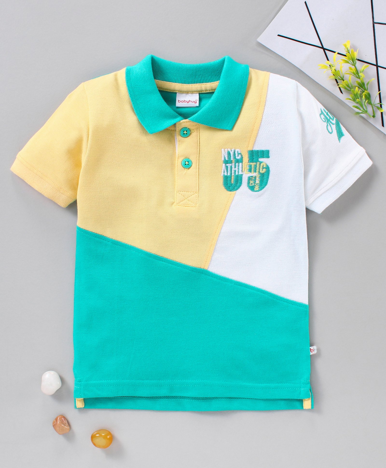 Buy Babyhug Half Sleeves Tee Block Print - Green Yellow for Boys (2-3  Years) Online in India, Shop at FirstCry.com - 10560657