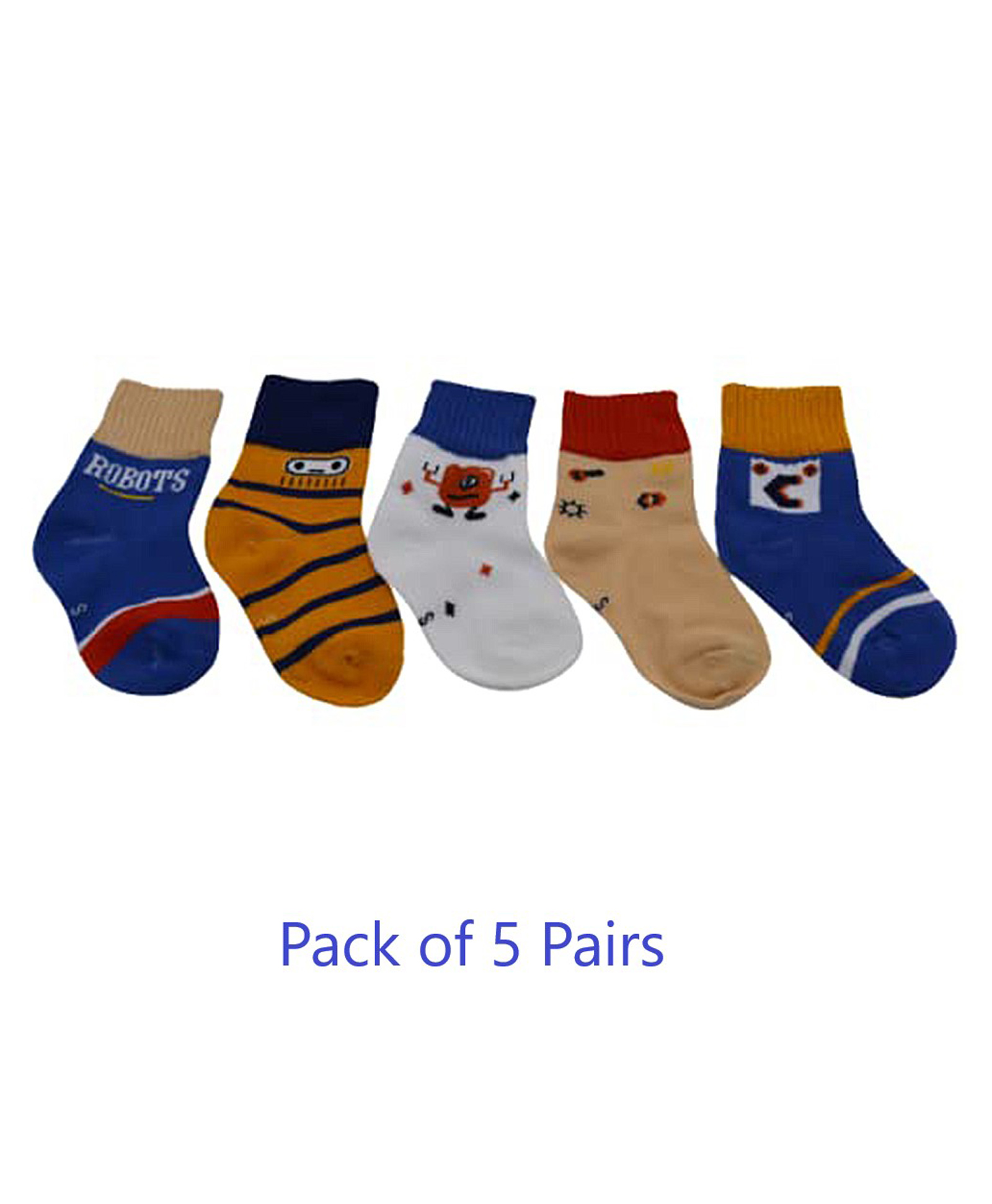 MOMISY Cotton Autumn Tube Socks Solid Print Pack of 5 Pairs - Multicolour-image-24
