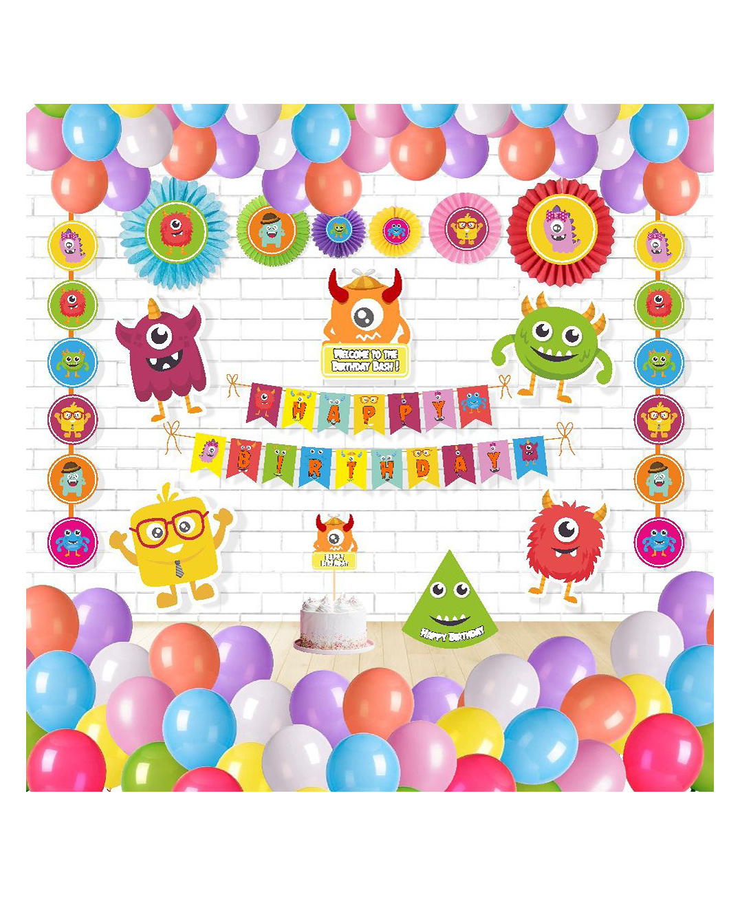 Untumble Monster Birthday Paper Fan Kit - Multicolor-picture-11