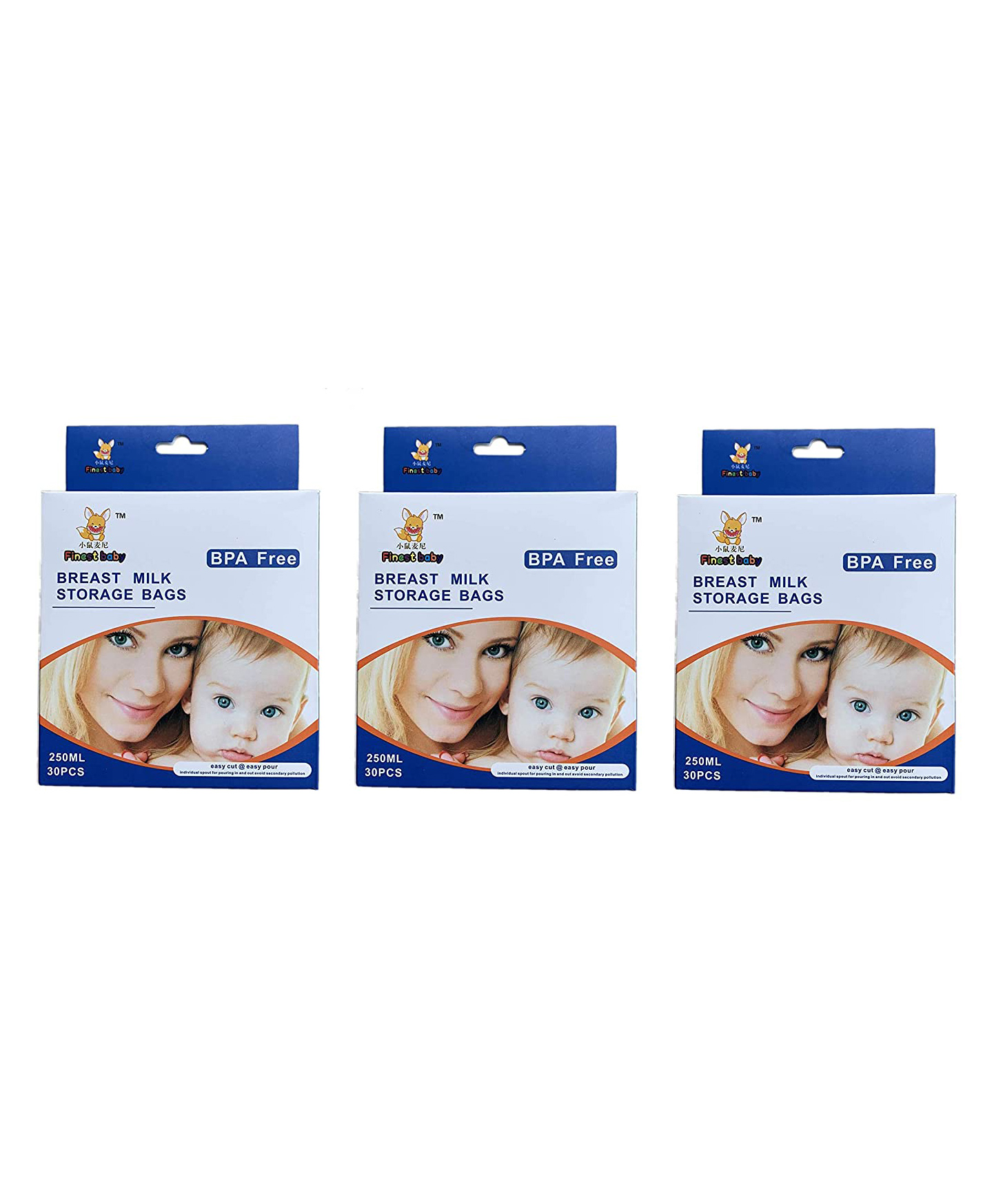The Little Lookers 30 Piece BPA Free Breast Milk Storage Bags Pack of 3 - 250 ml Each-image-42