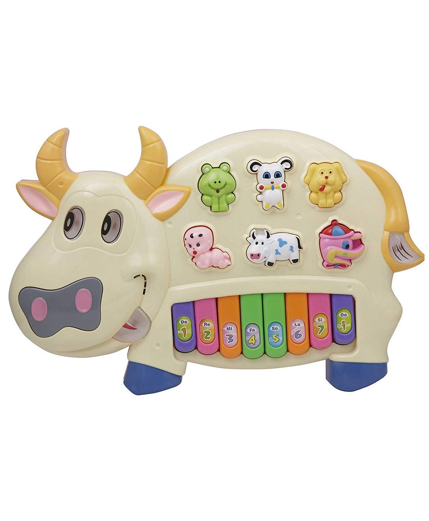 New Pinch Funny Cow Shape Musical Piano Toy  -  (Colour may vary)-picture-27