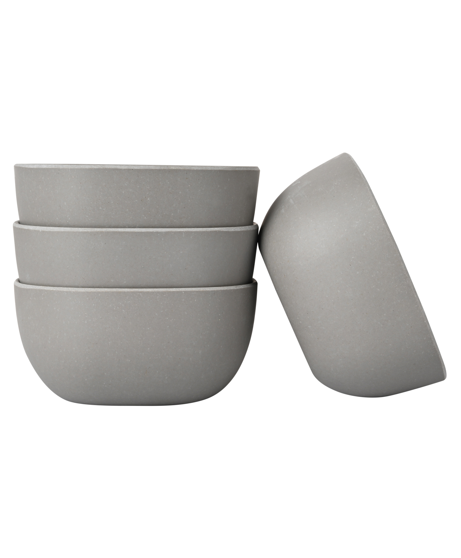 Earthism Eco Friendly Square Shaped Bamboo Fibre Curry Bowls Pack of 4 - Dark Grey-image-4