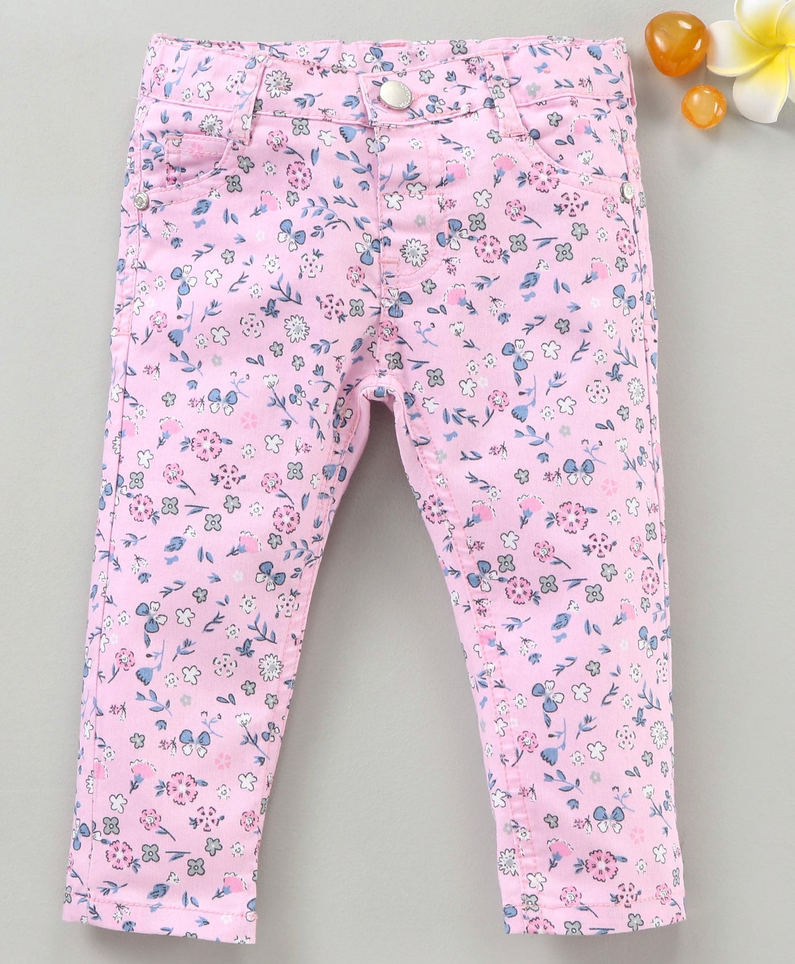 Simply Premium Full Length Cotton Leggings Floral Print - Pink-picture-14