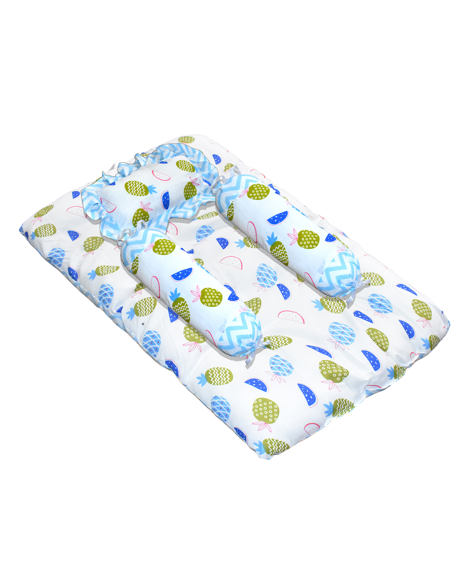 VParents Fruity Baby 4 Piece Bedding Set with Pillow & Bolsters - Blue-picture-23