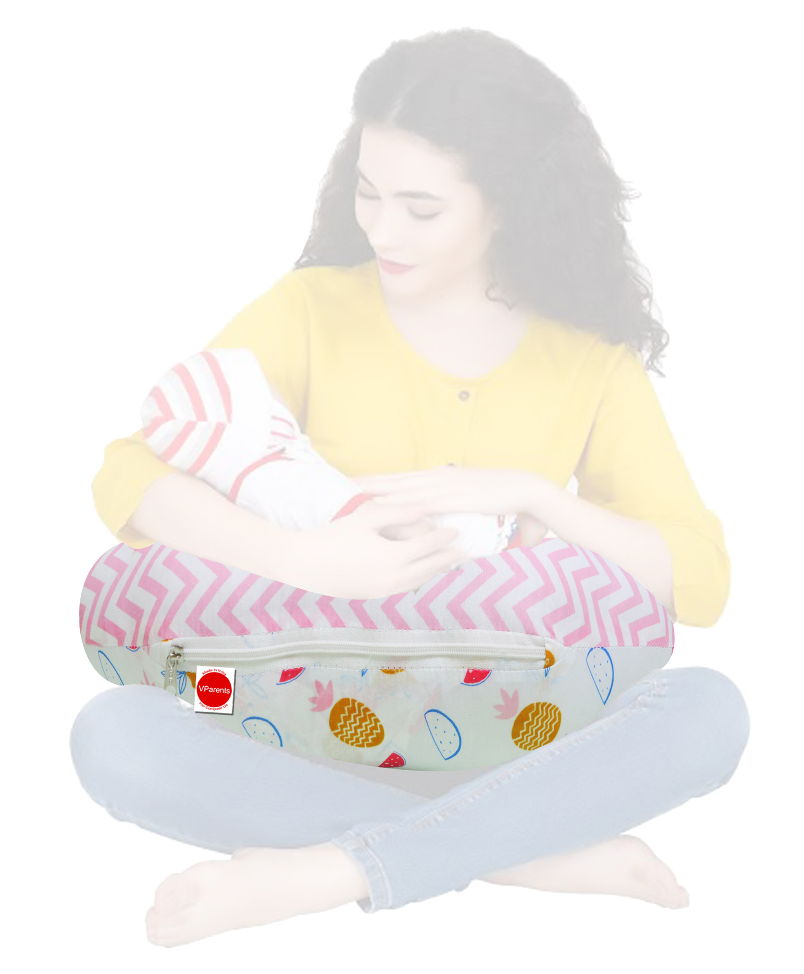 VParents Fruity Multipurpose Baby Feeding Nursing Cum Maternity Pillow - Multicolour-picture-49