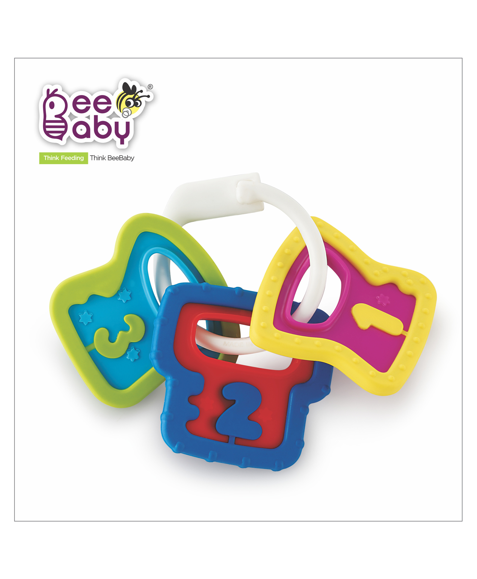 BeeBaby My First Keys Hard & Soft Teether - Multicolour-picture-9