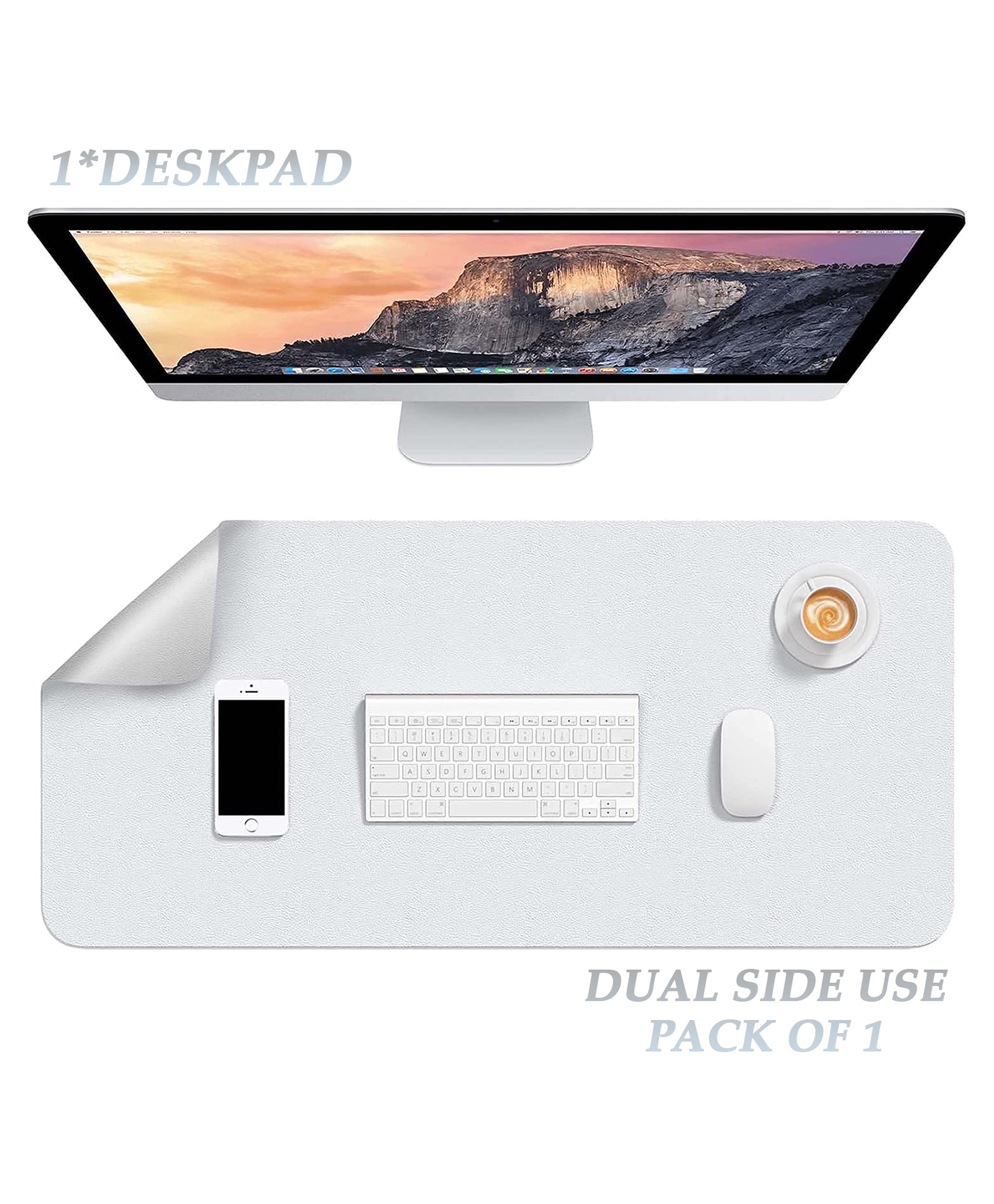 Syga Waterproof PU Desk Protector Mat - White-image-41