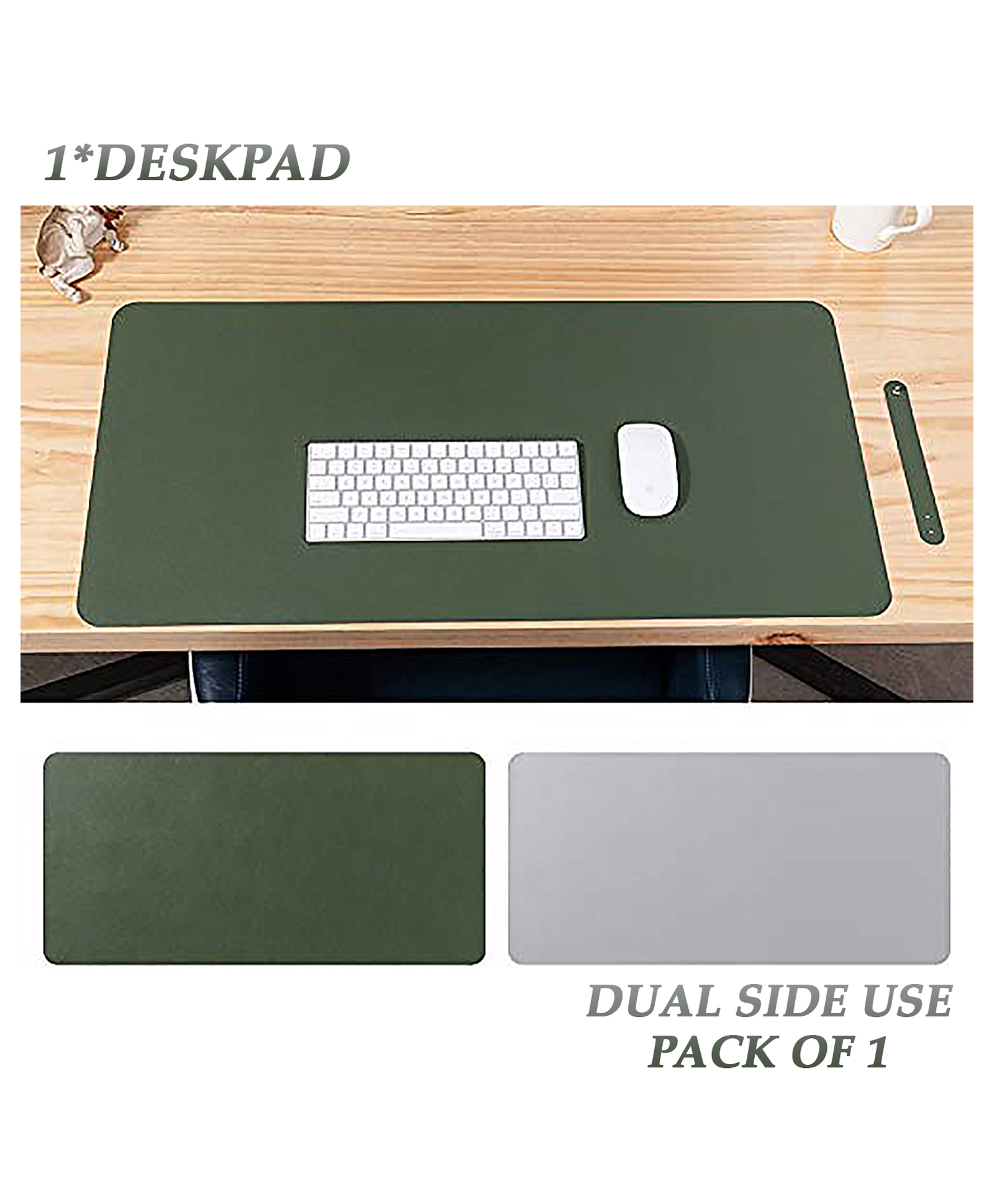 Syga Waterproof PU Desk Protector Mat - Green Silver-image-14