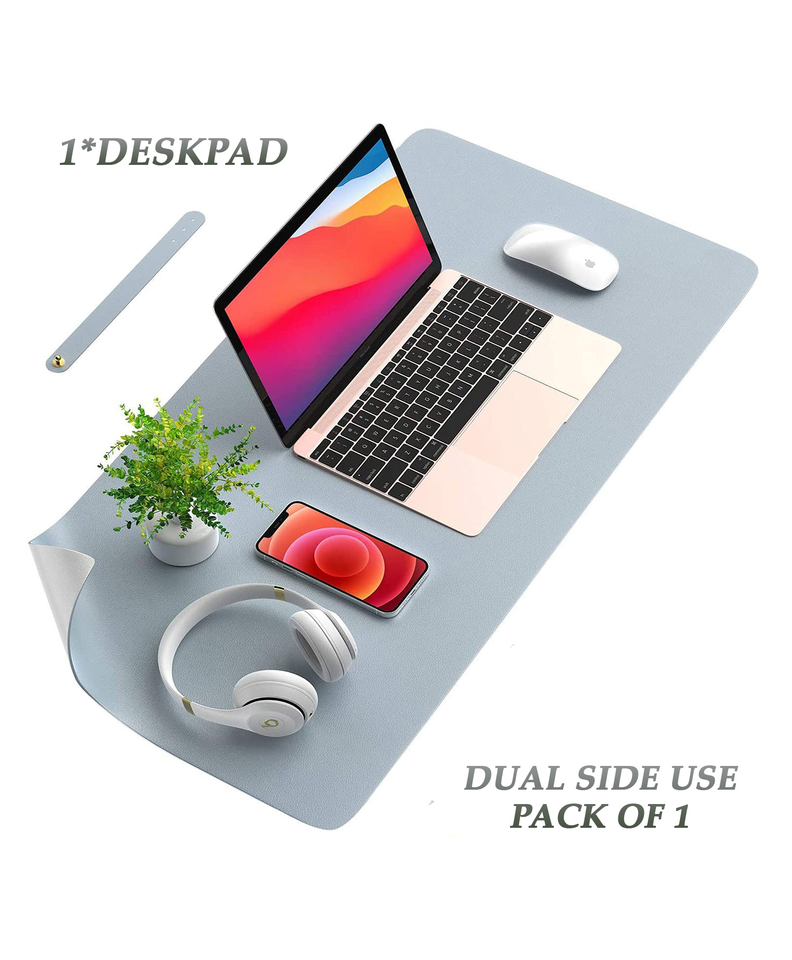 Syga Waterproof PU Desk Protector Mat - Grey Silver-image-34
