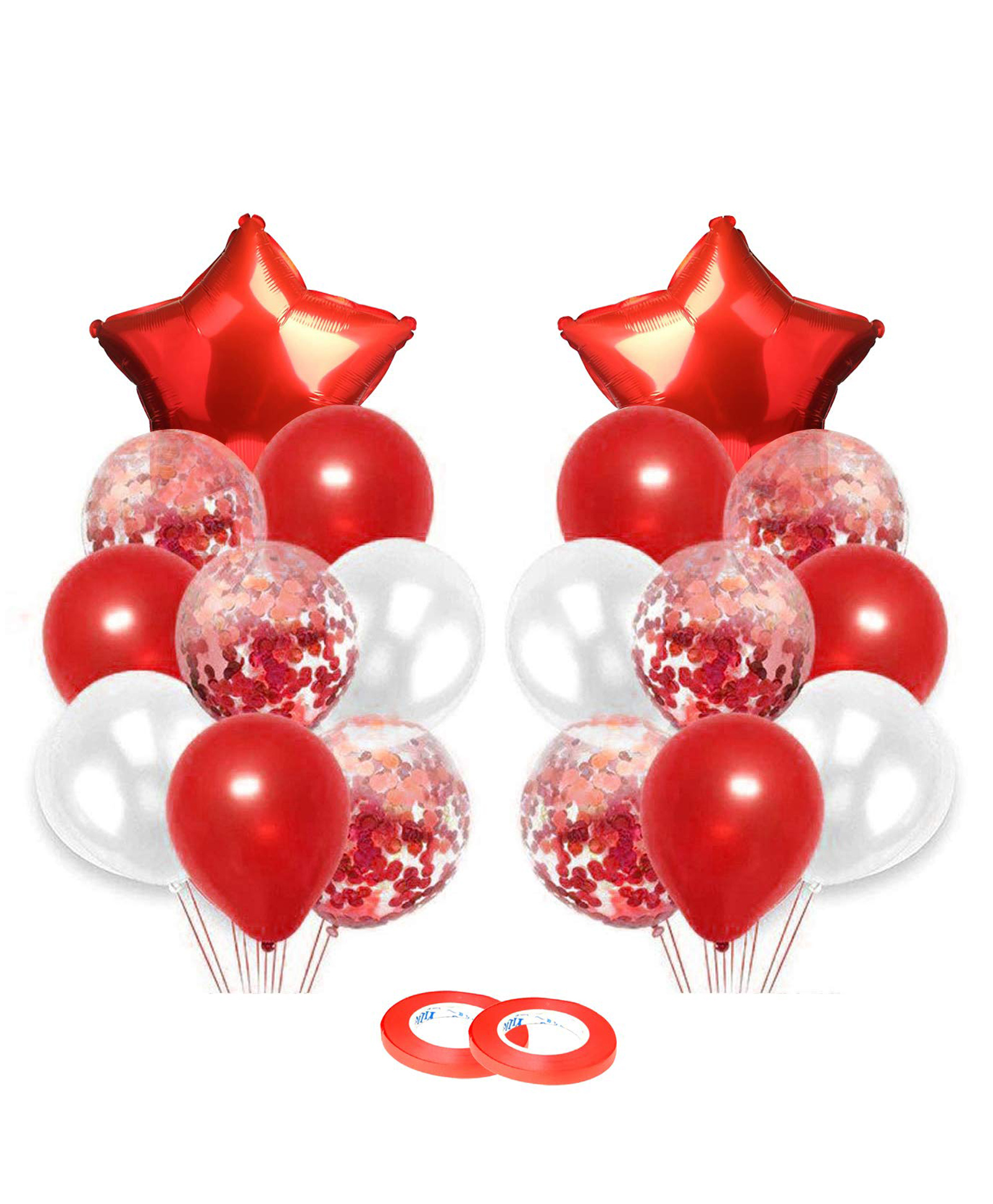 Johra Star Shape Birthday Decoration Confetti Balloons Red - Pack Of 20-image-35