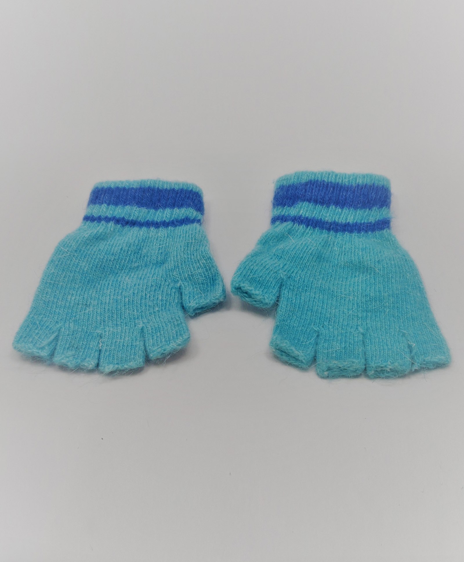 Kid-O-World Stripes Weave Cuff Detail Half Gloves - Light Blue-image-8
