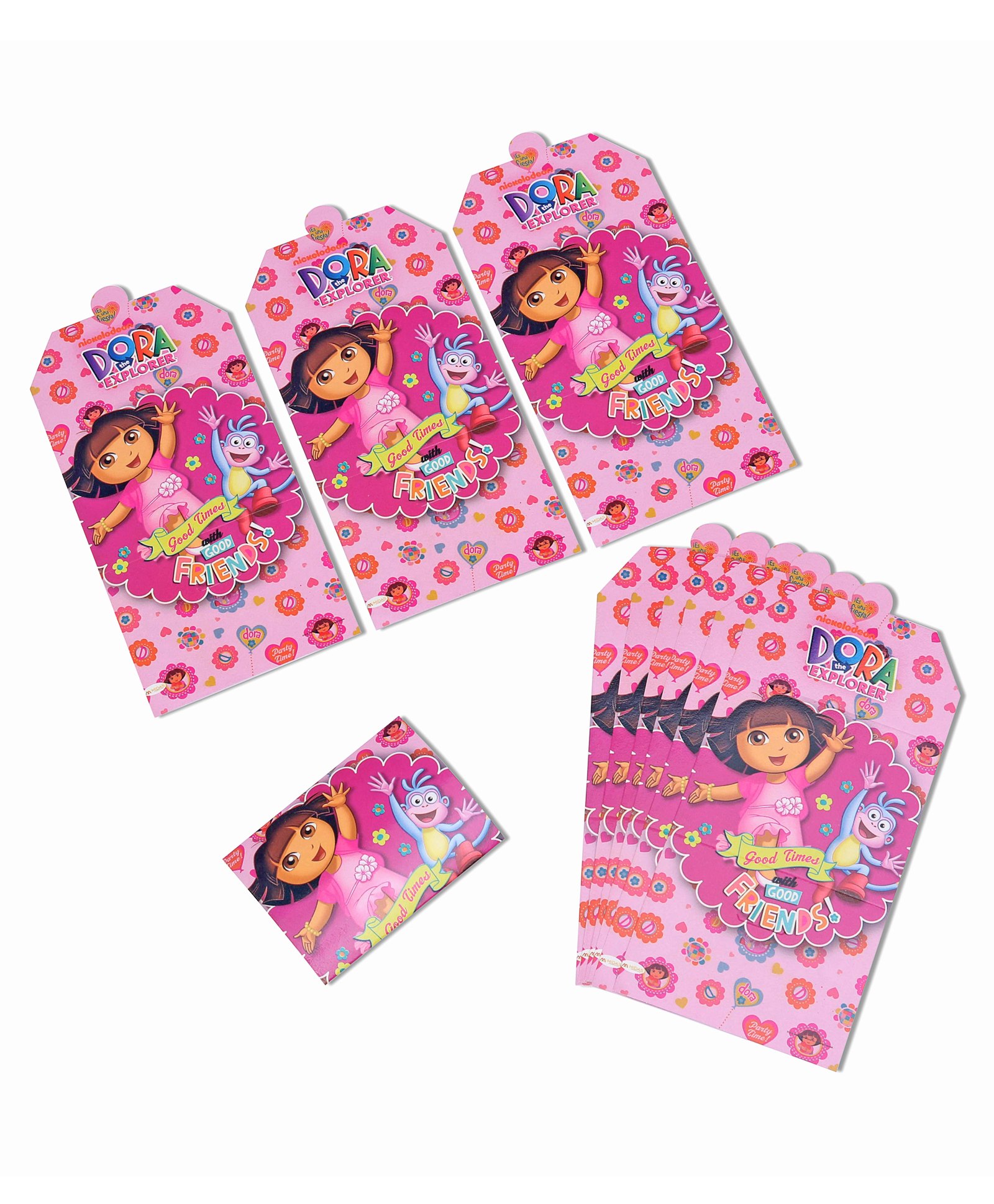 Dora The Explorer Printed Invitation Cards Pack of 10 - Pink-image-30