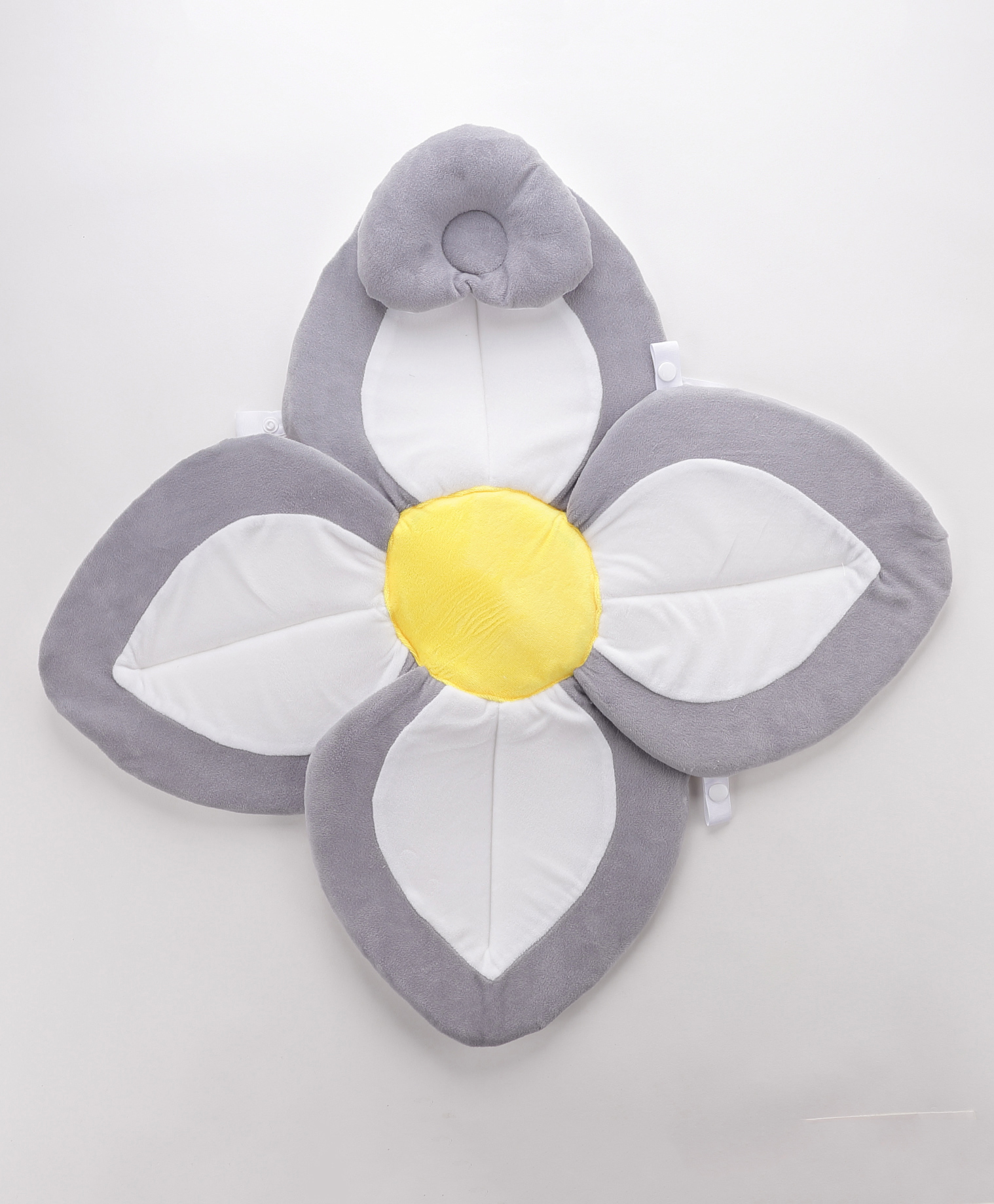 fab n funky Baby Bath Net With Pillow Flower Shape - Grey-picture-28