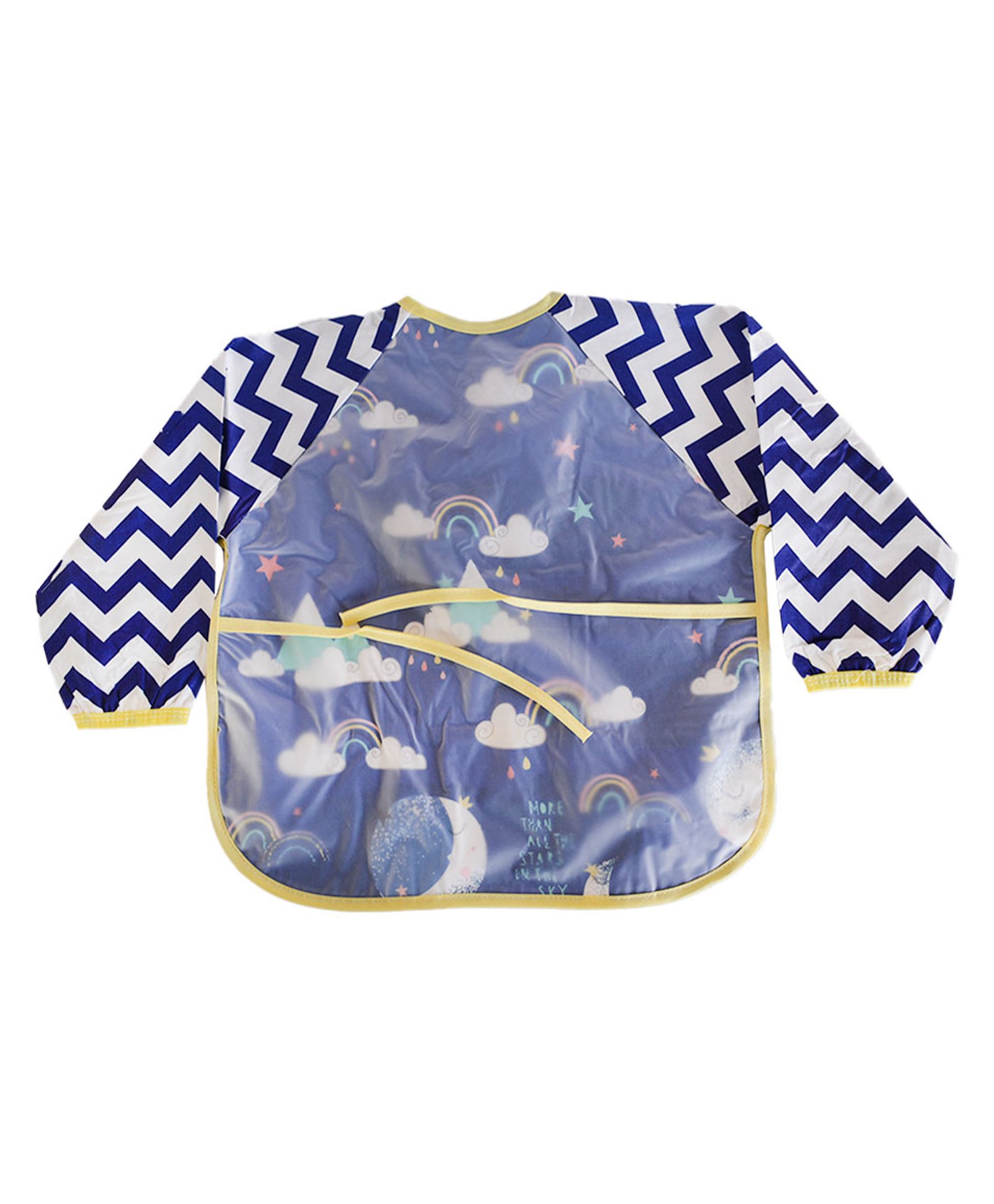 SYGA Cloud Printed Waterproof Feeding Bib With Sleeves - Blue-image-31