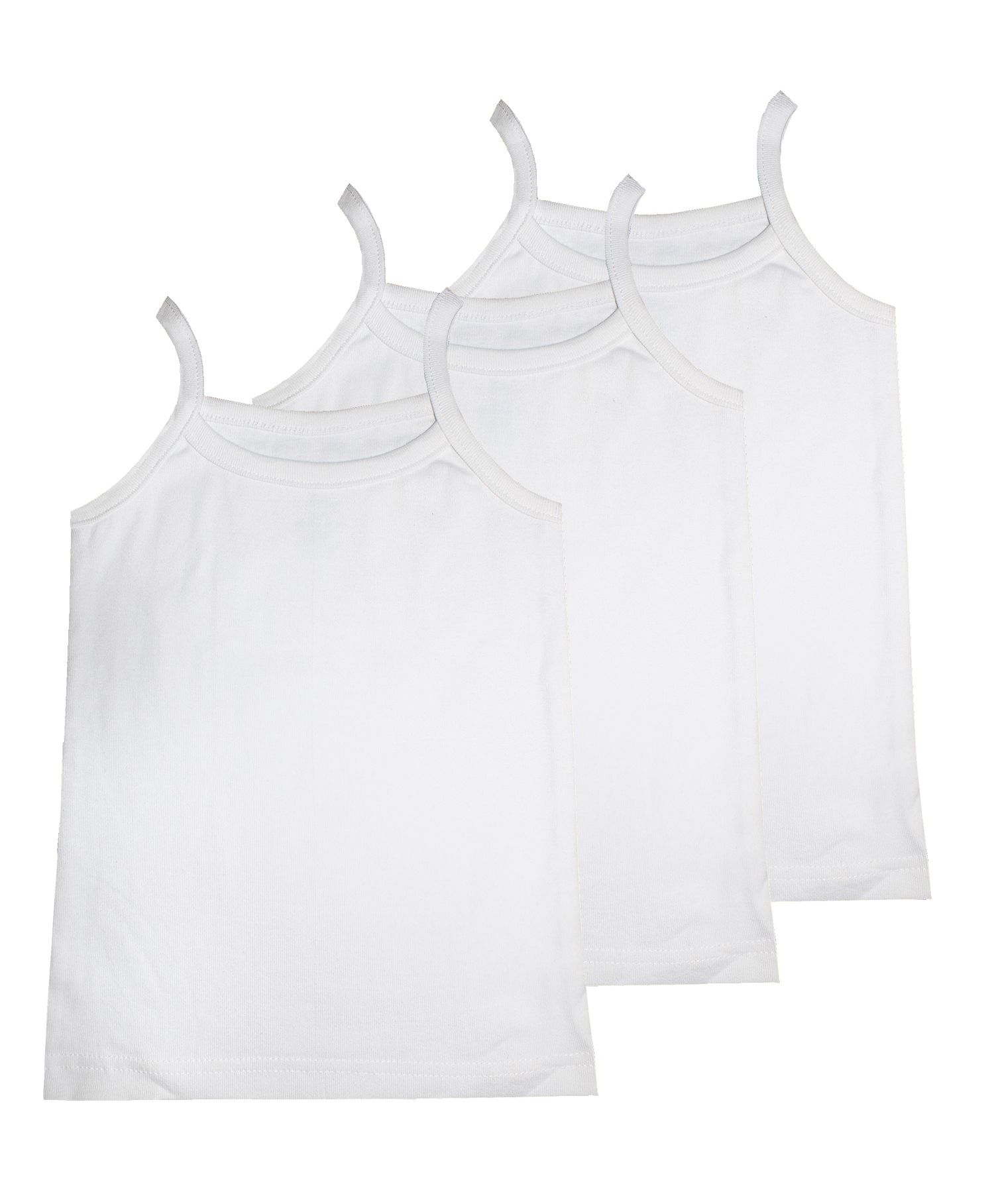 Kiddopanti Pack Of 3 Sleeveless Solid Tank Tops - White-image-11