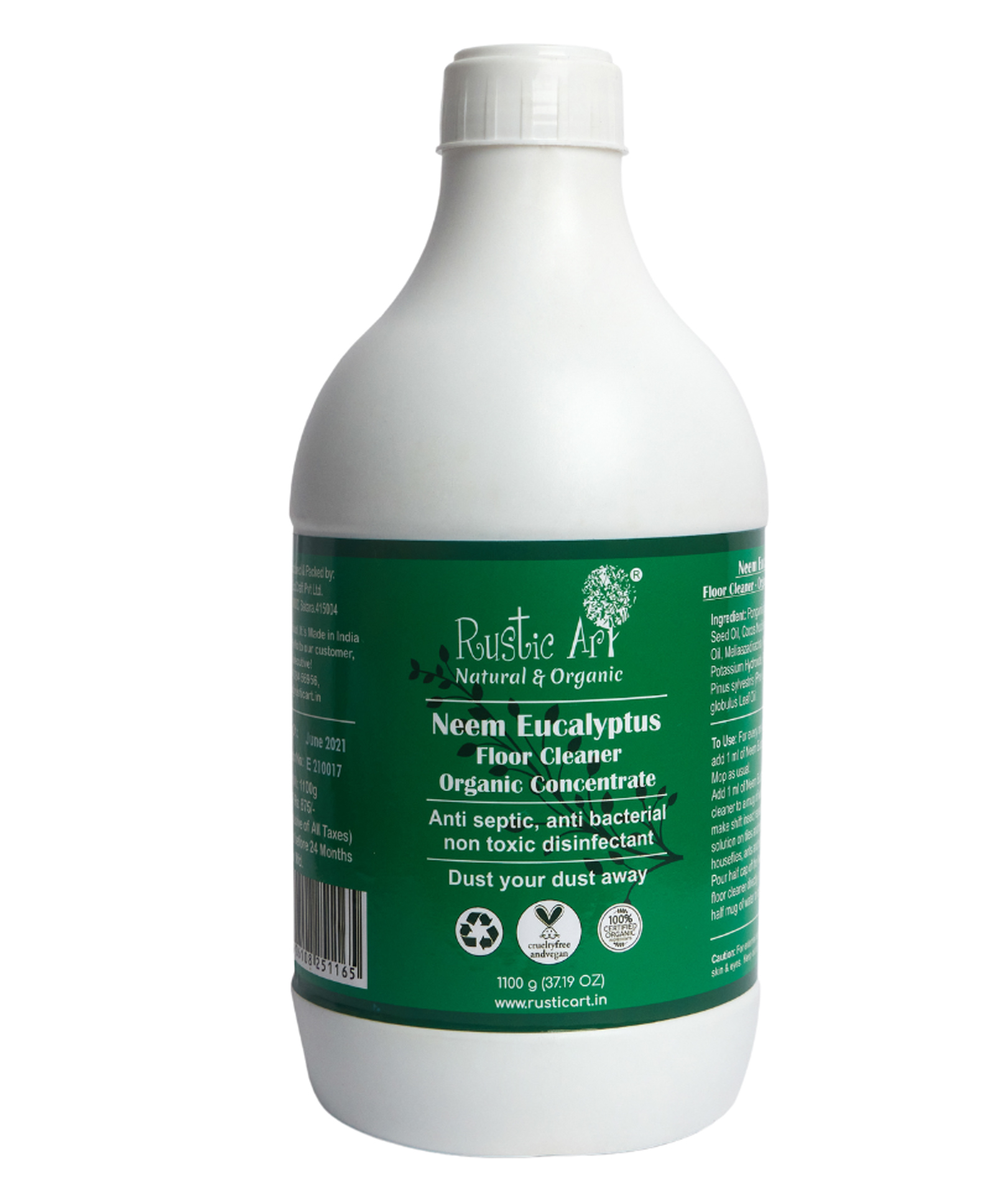 Rustic Art Organic Neem Eucalyptus Floor Cleaner Concentrate Baby and Pet Friendly - 1100 g-picture-22