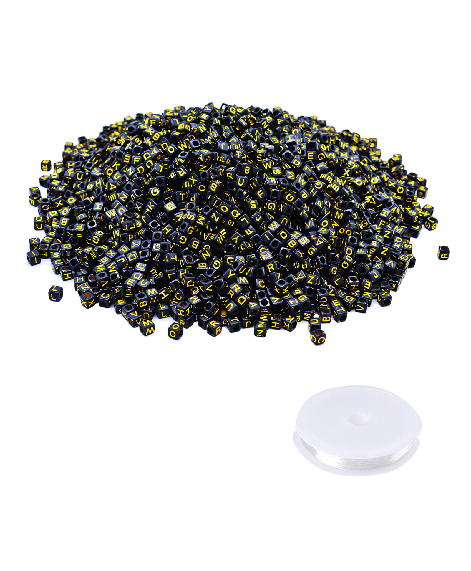 SYGA Alphabet Beads Jewellery Making Kit Black Gold - 3000 Pieces-image-28