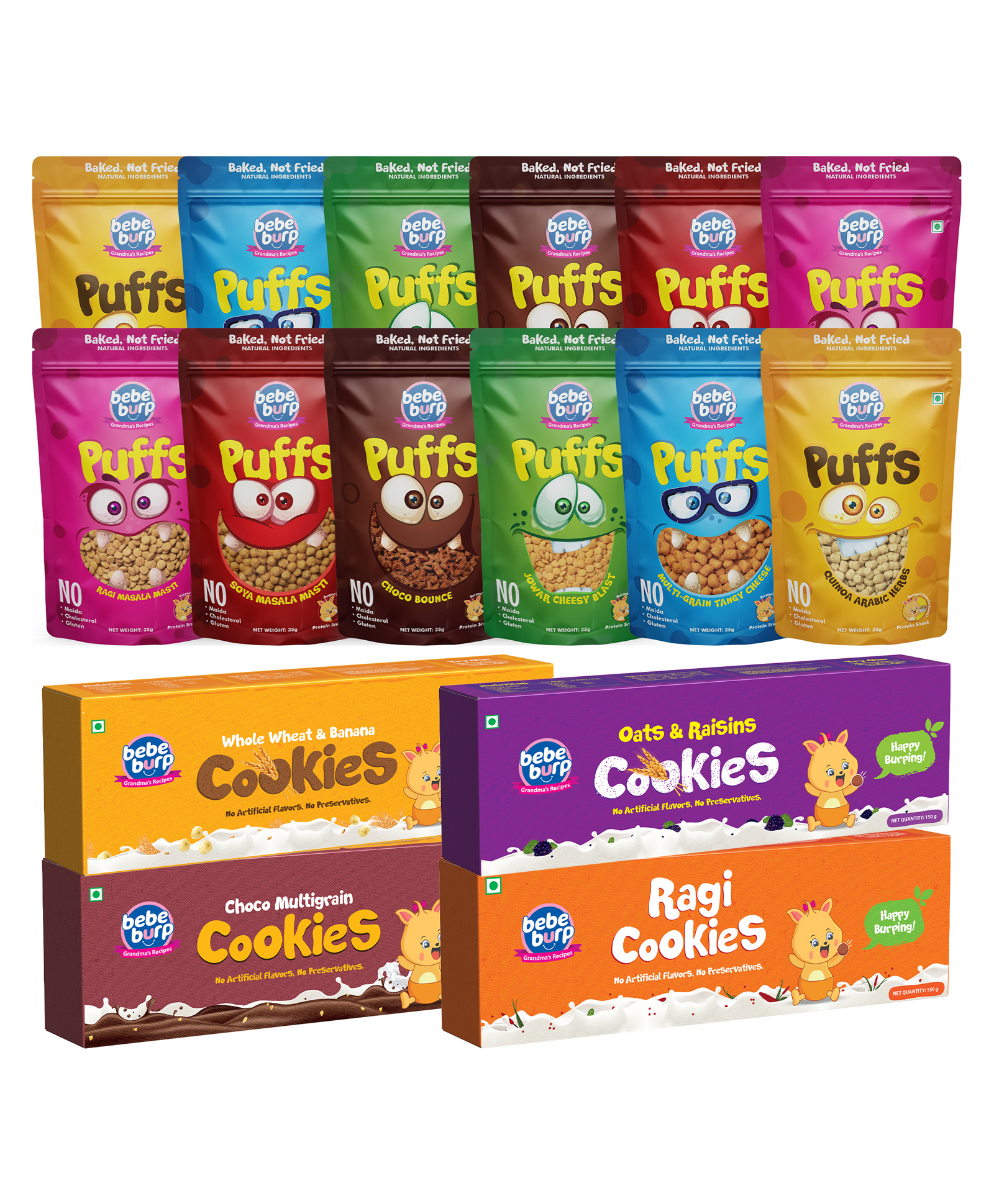 Bebe Burp Puffs & Cookies Combo - Pack Of 16-picture-36