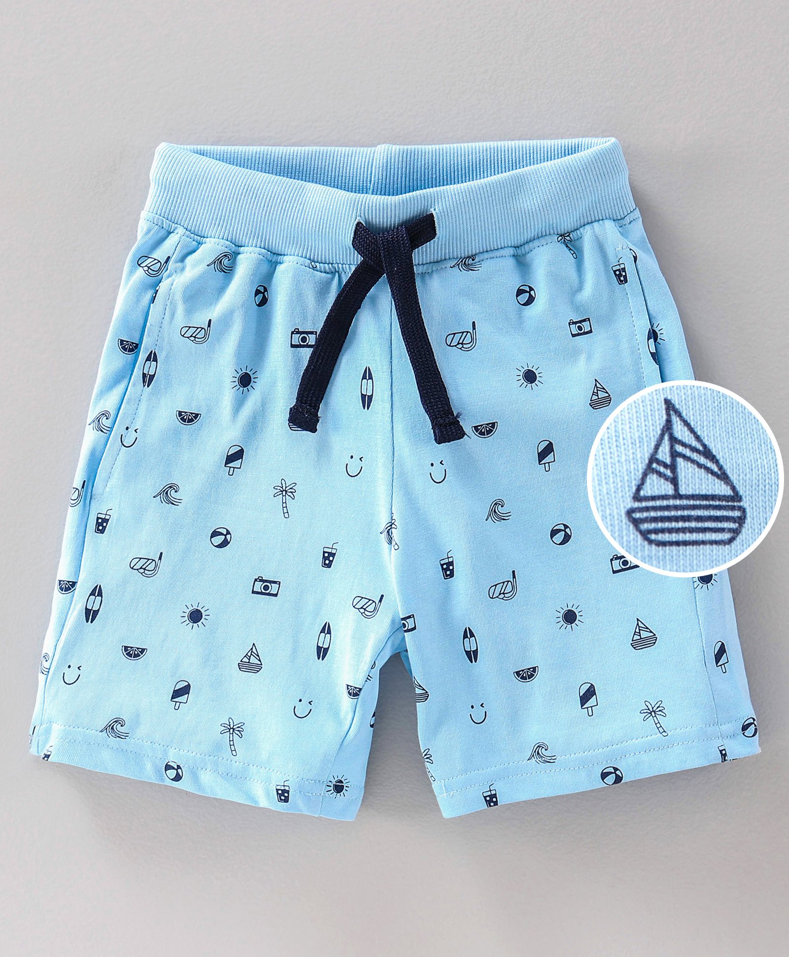Ollypop Knee Length Shorts Printed- Grey-picture-22