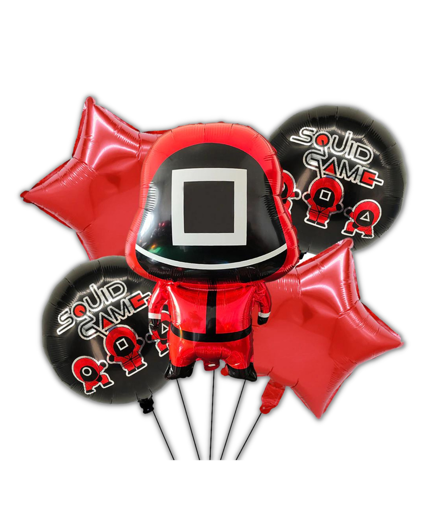Party Anthem Silver Squid Game Foil Balloon Bouquet - Pack of 5-image-16