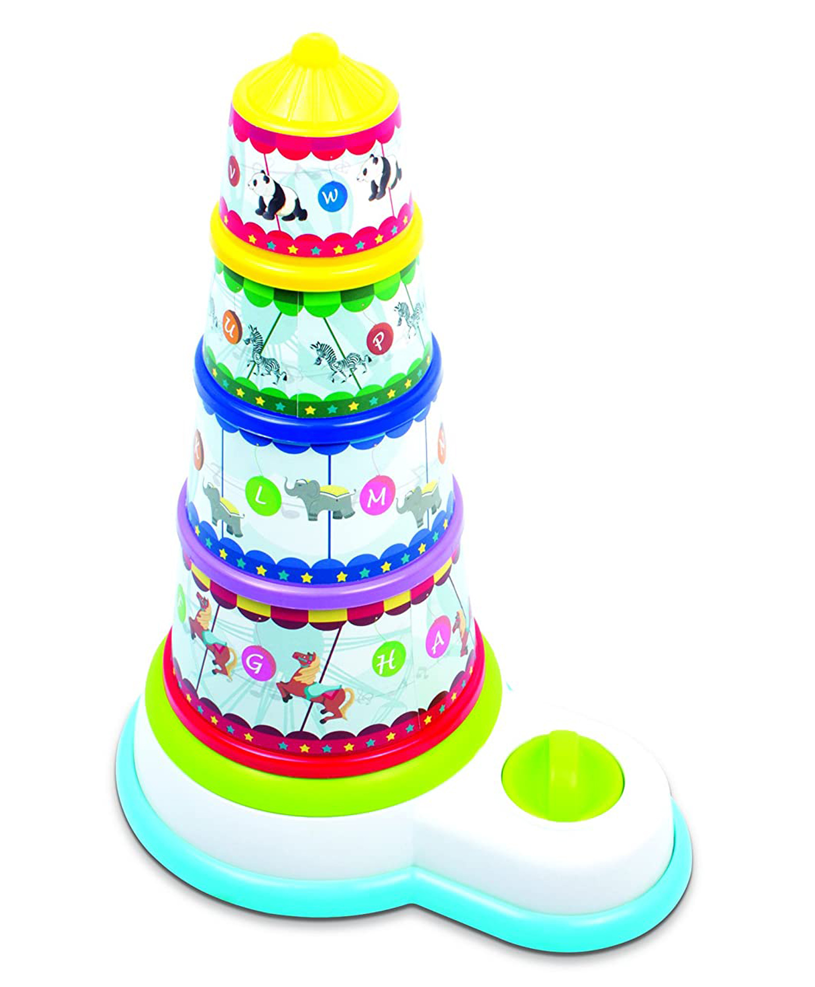 Giggles Melody Funfair Musical Stacking Toy Colorful Stackable Cups with Music Knob- Multicolor-picture-3