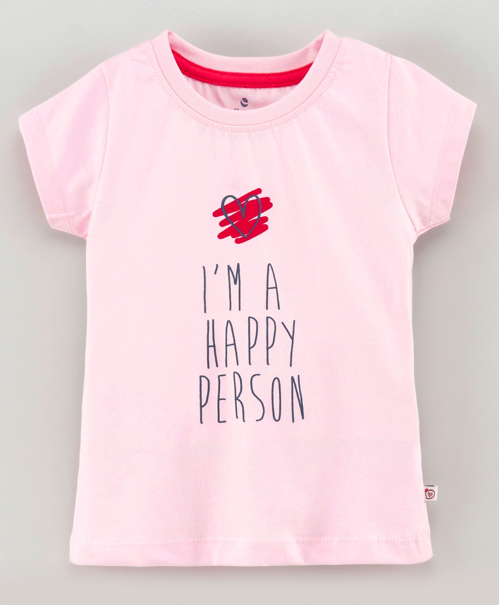 Ollypop Half Sleeves Top Text Print - Pink-image-12