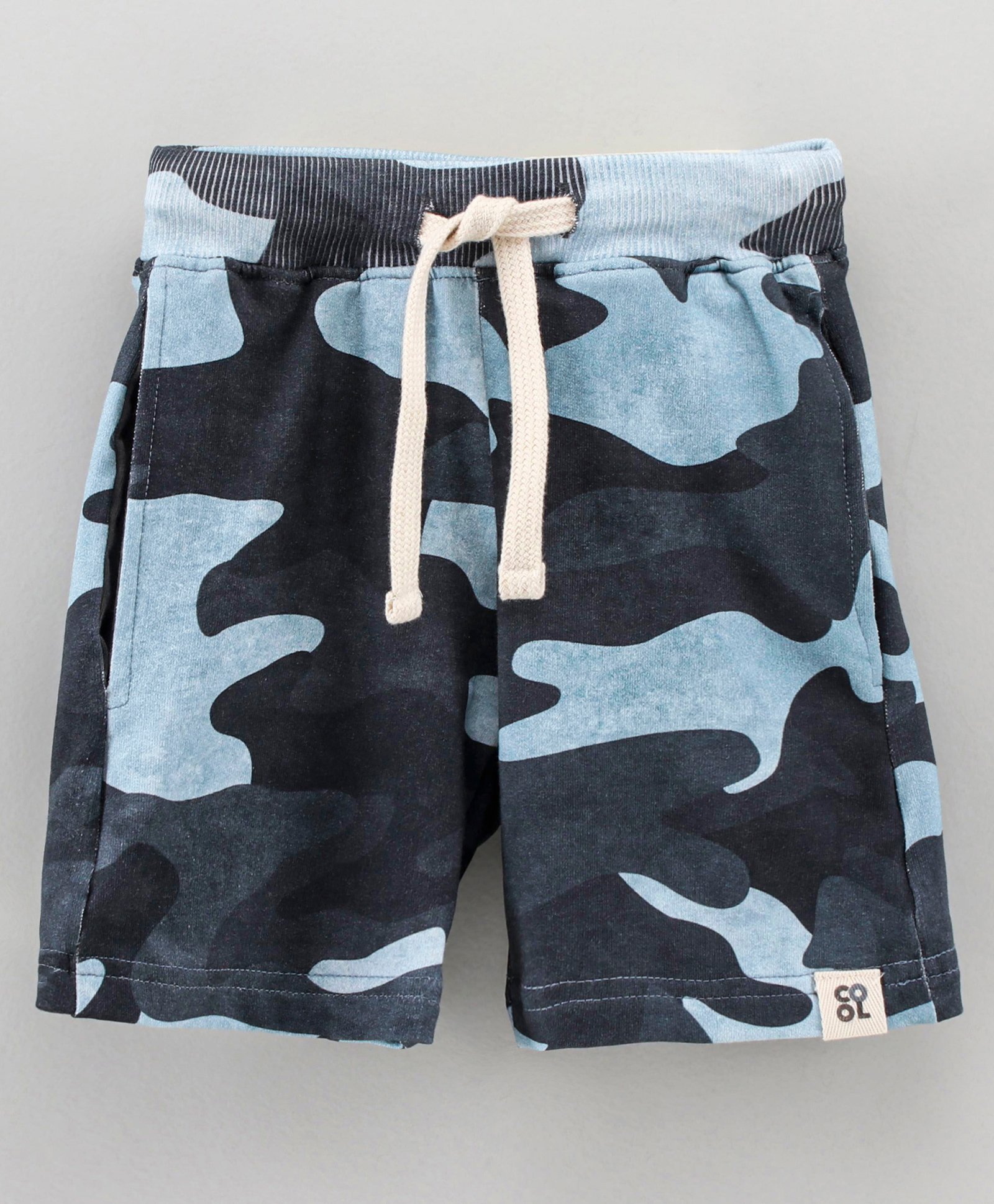 Lazy Bones Knee Length Camouflage Shorts- Blue-picture-16