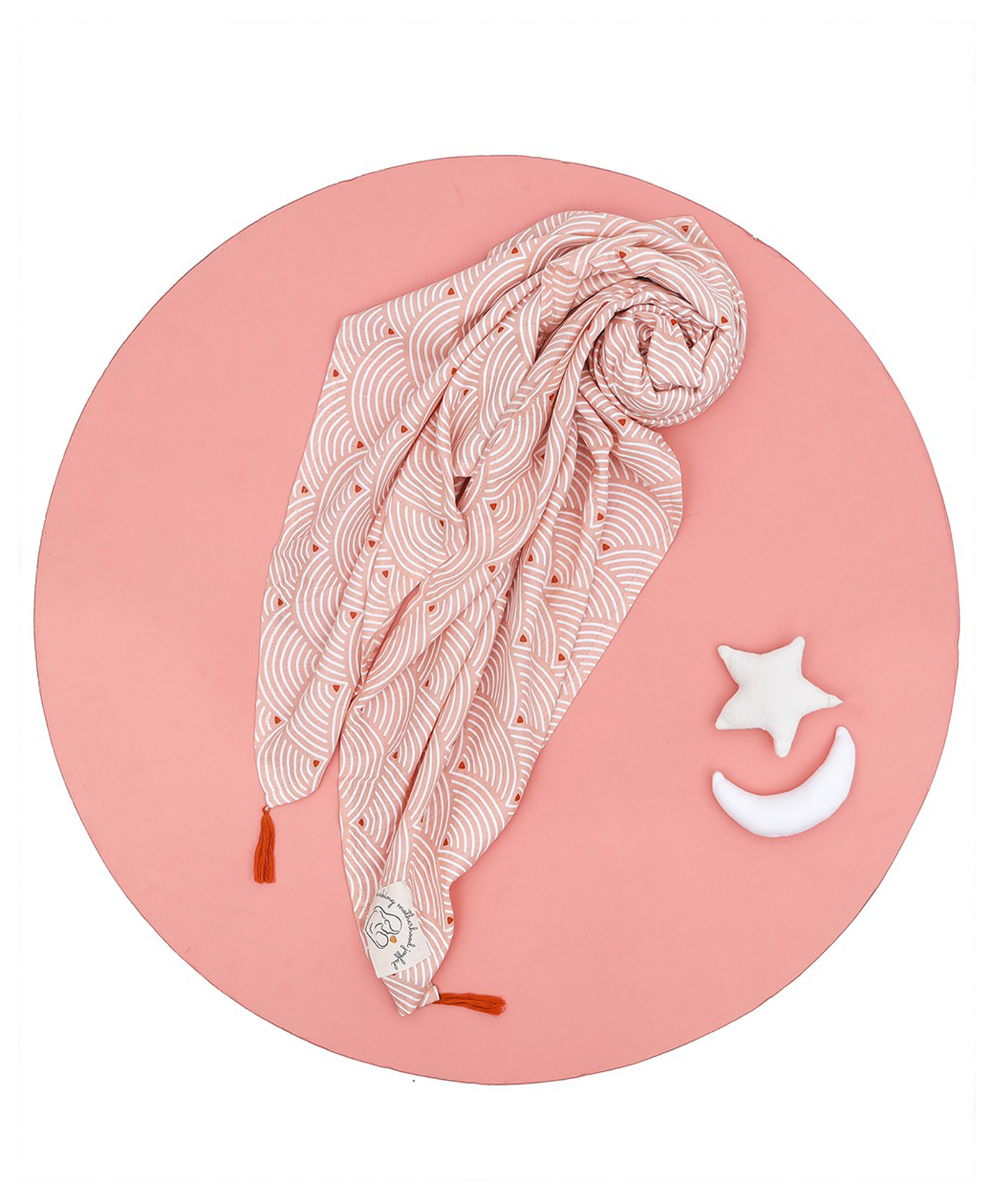 Mi Arcus Harmony 2 Layer Muslin Nursing Scarf - Peach-image-47