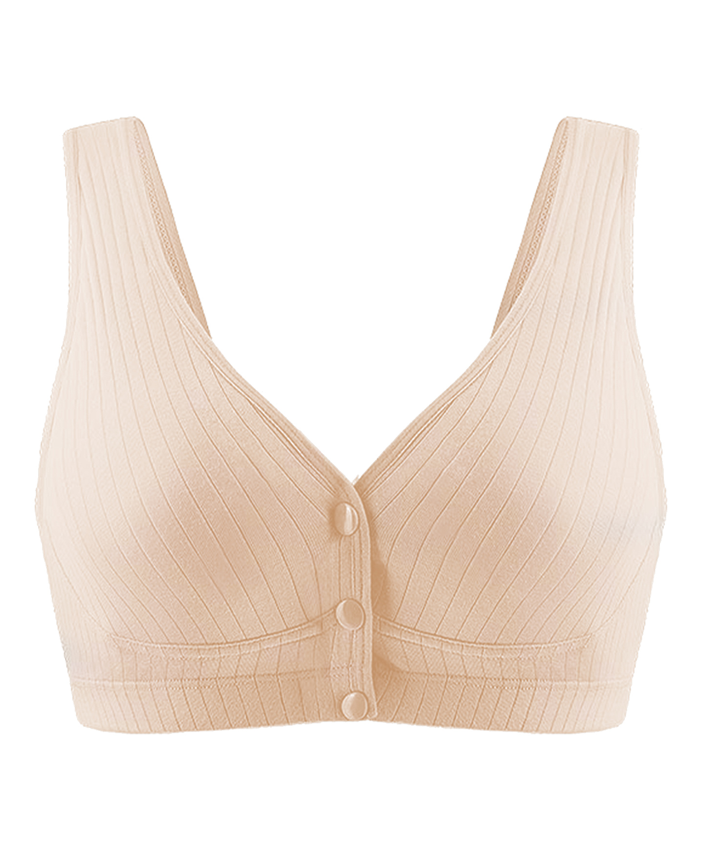 MOMISY Wirefree Cotton Front Button Closure Maternity Nursing Bra - Peach-picture-26
