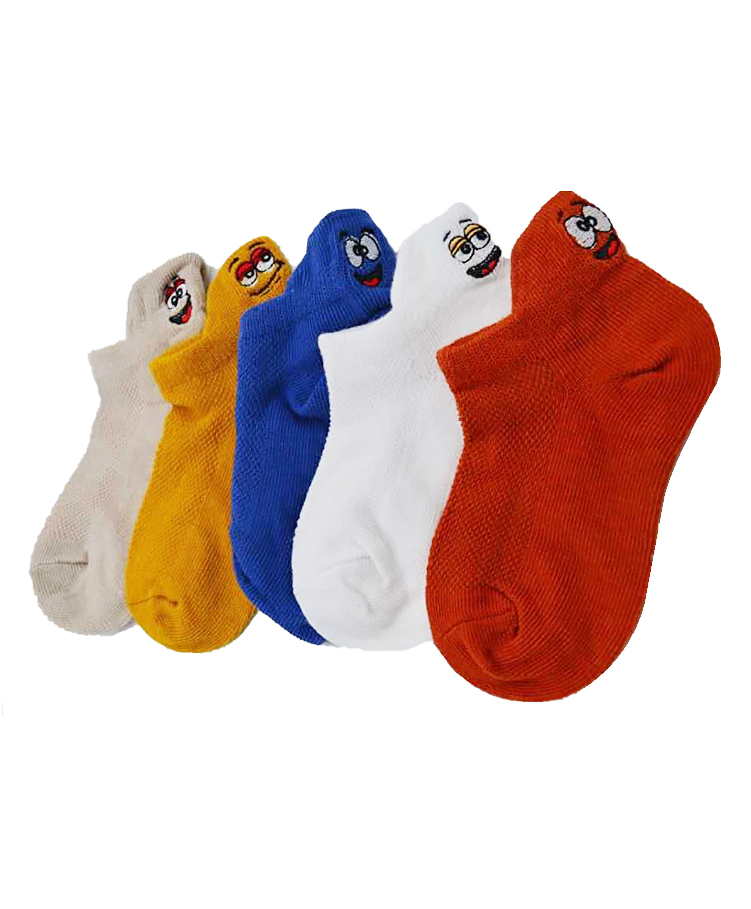 MOMISY Cotton No Slip Trainer Turn Cuff Socks Pack of 5 Pairs - Multicolor-image-38