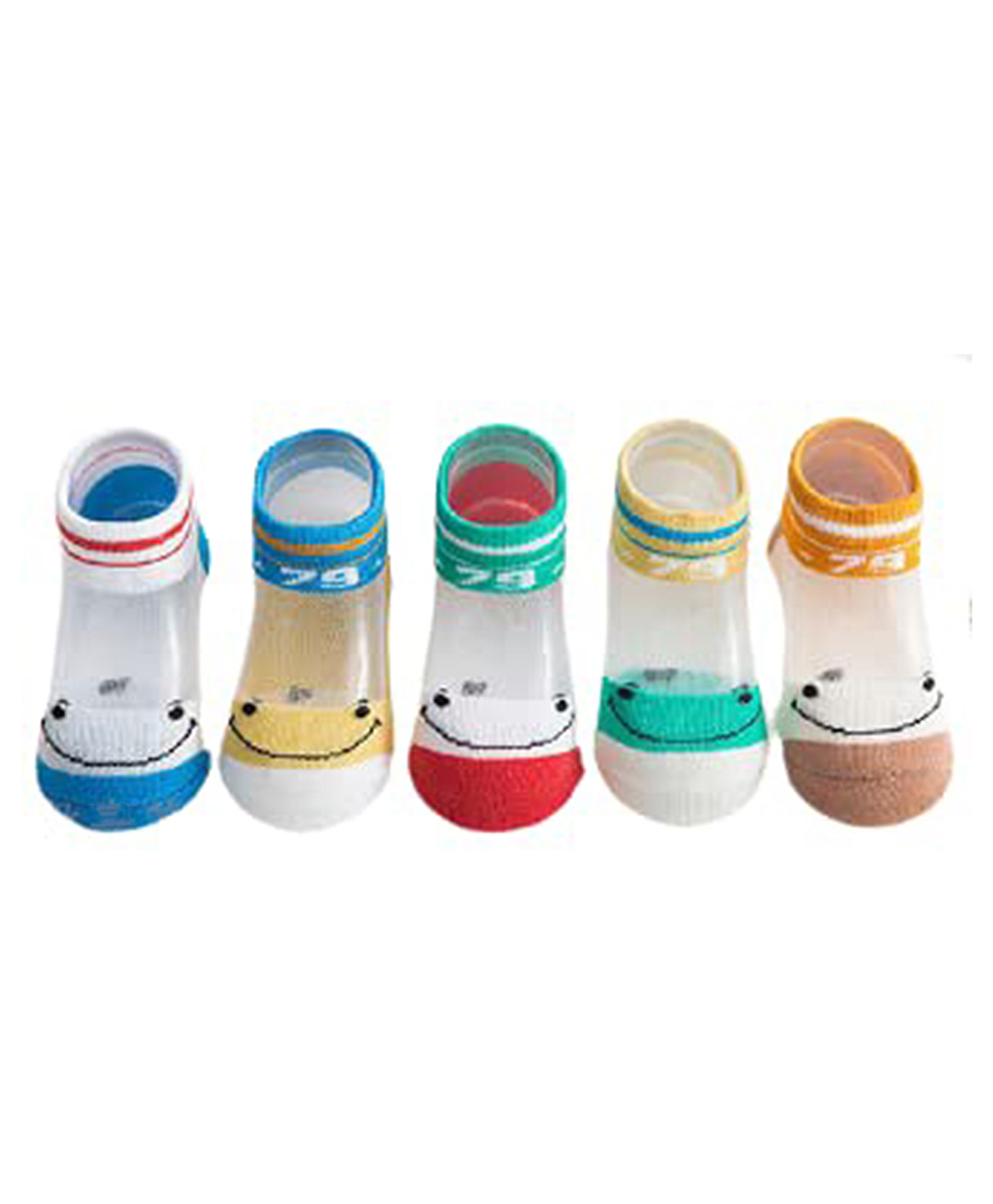 MOMISY Cotton No Slip Trainer Thin Mesh Socks Pack of 5 Pairs - Multicolor-image-40