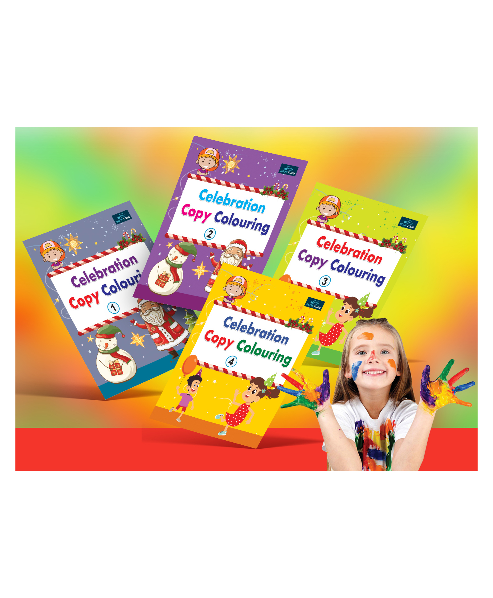 Celebration Copy And Colouring Book Pack Of 4 - English-image-20