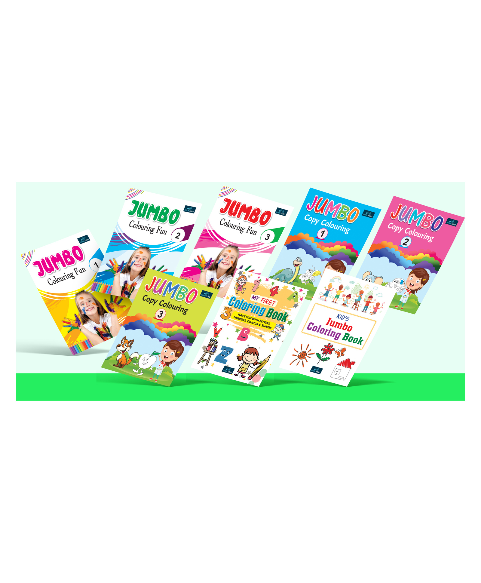 Jumbo Colouring Books Pack Of 8 - English-image-42